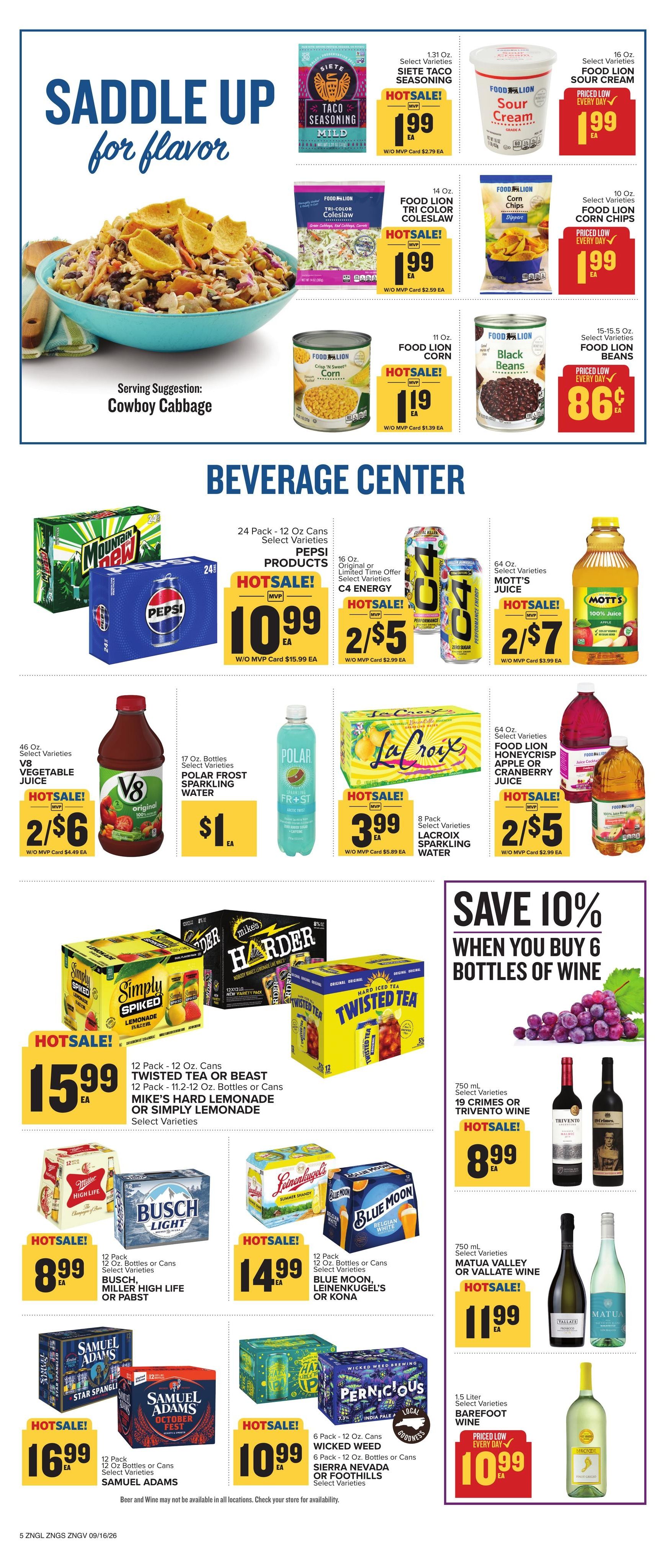 Food Lion (Asheville Area, NC) Weekly Ad September 16 - 22, 2026