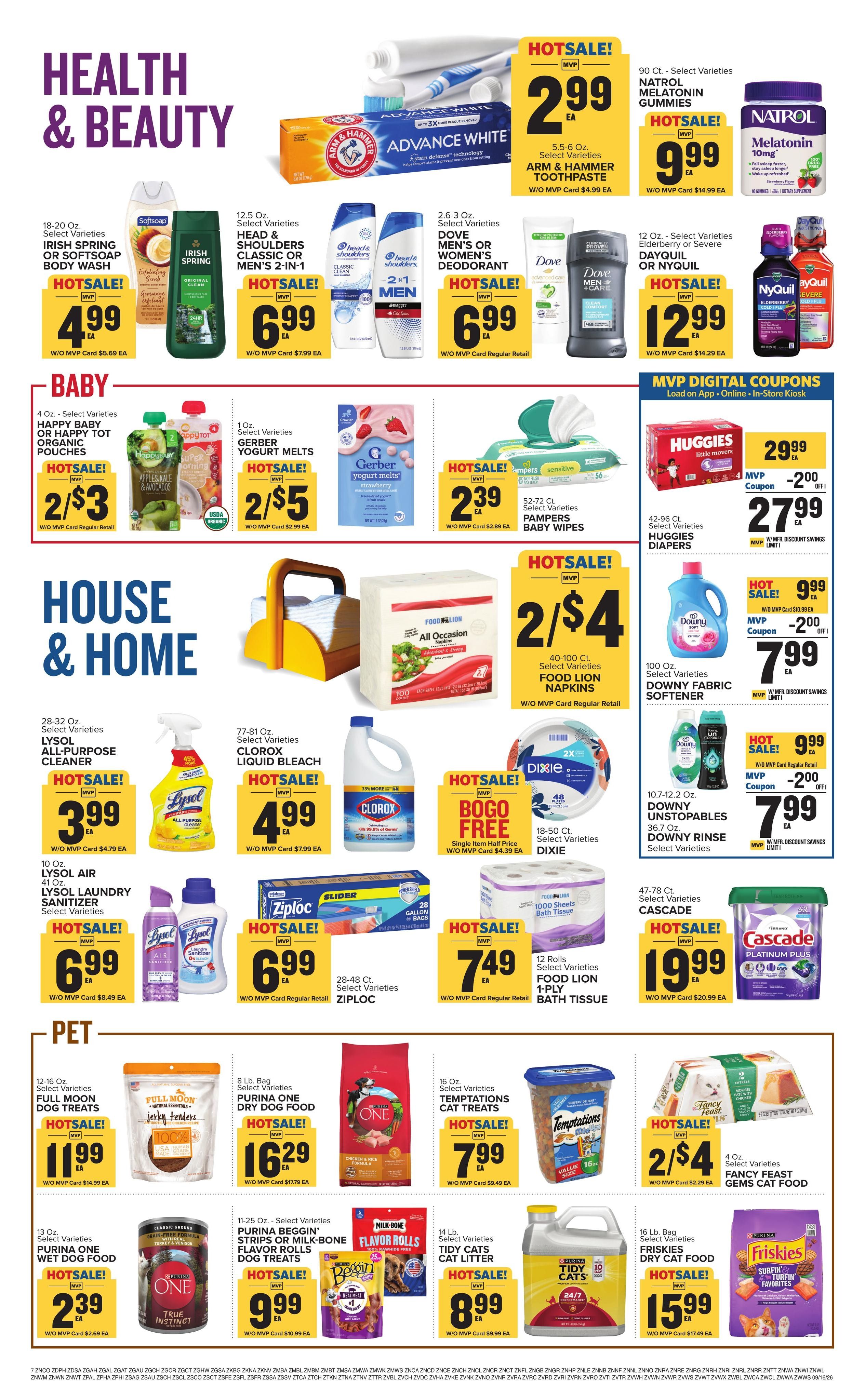 Food Lion (Appomattox Area, VA) Weekly Ad September 16 - 22, 2026