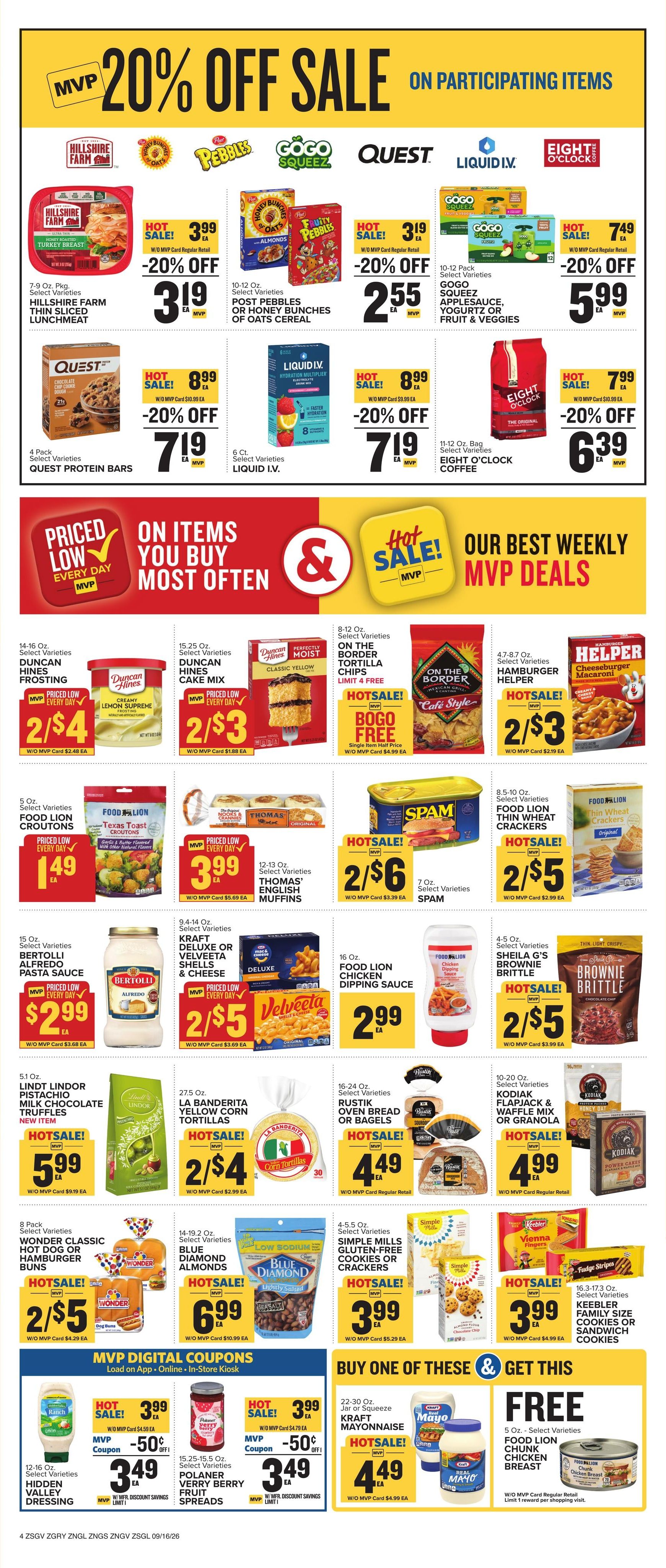 Food Lion (Athens Area, GA) Weekly Ad September 16 - 22, 2026