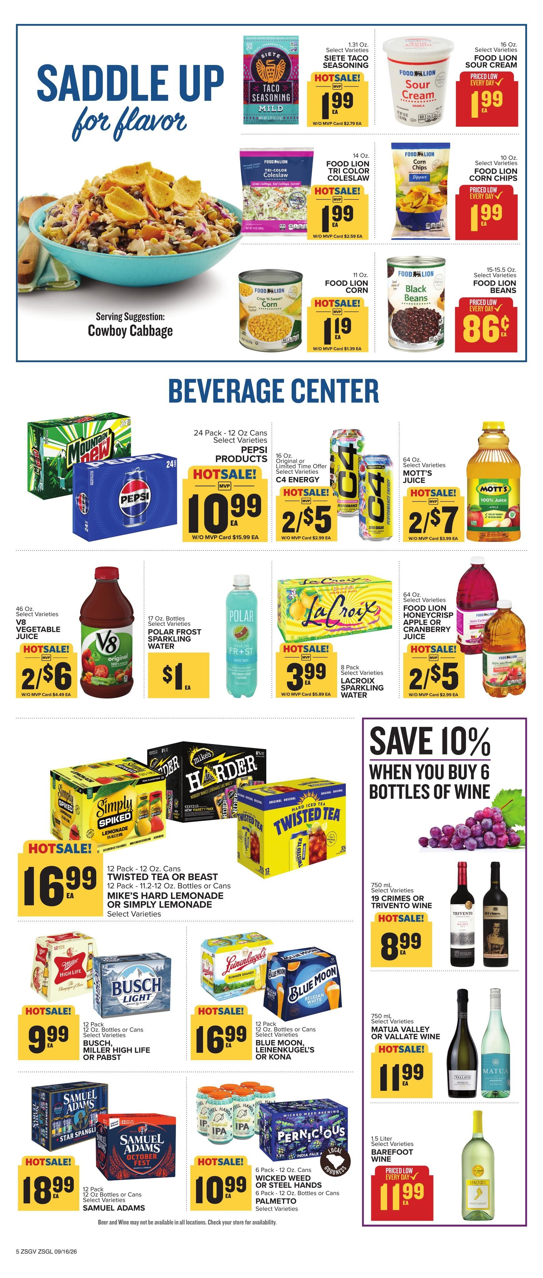 Food Lion (Richburg Area, SC) Weekly Ad September 16 - 22, 2026