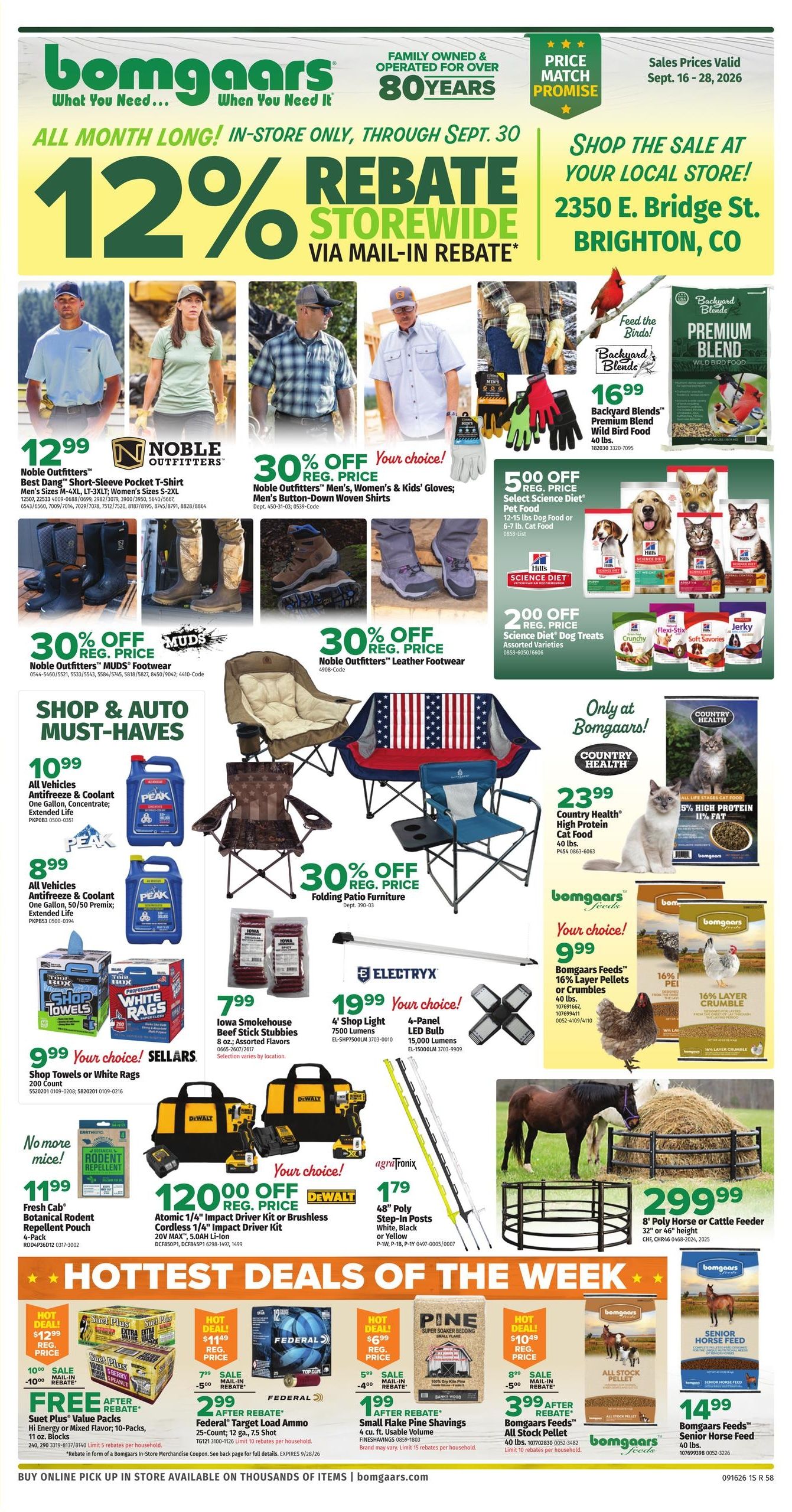 Bomgaars (Arvada Area, CO) Weekly Ad September 16 - 28, 2026