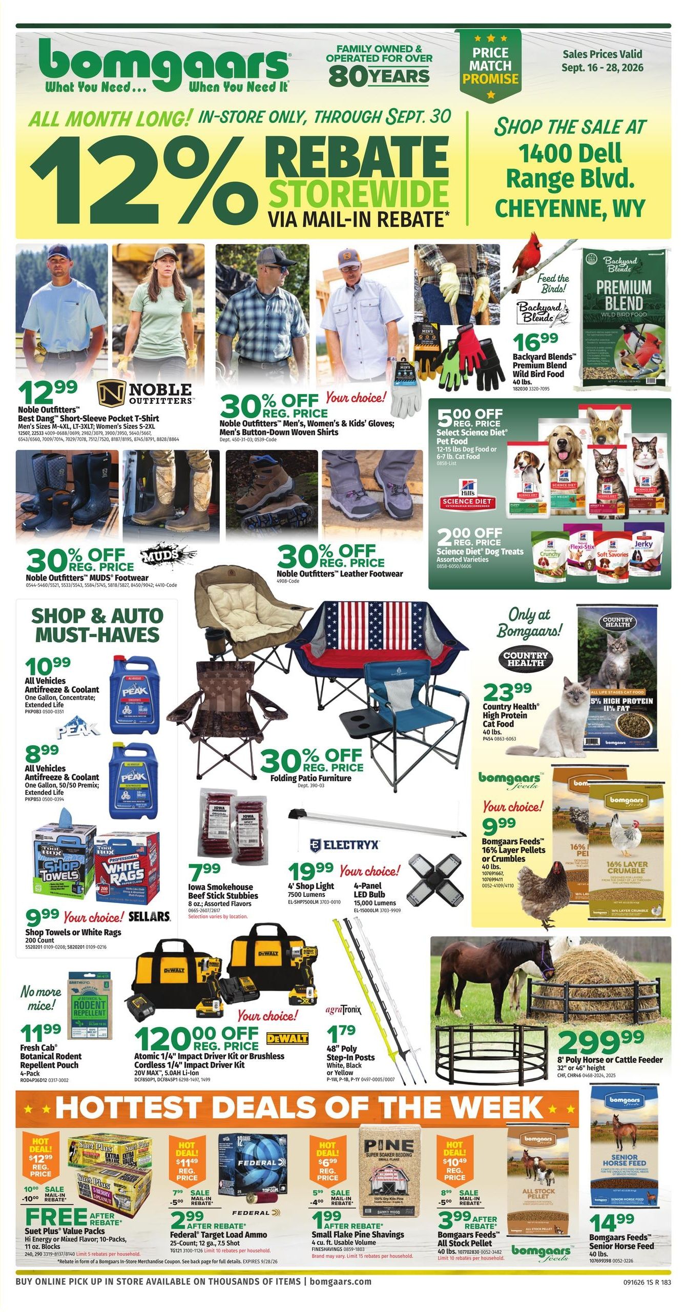 Bomgaars (Cheyenne Area, WY) Weekly Ad September 16 - 28, 2026