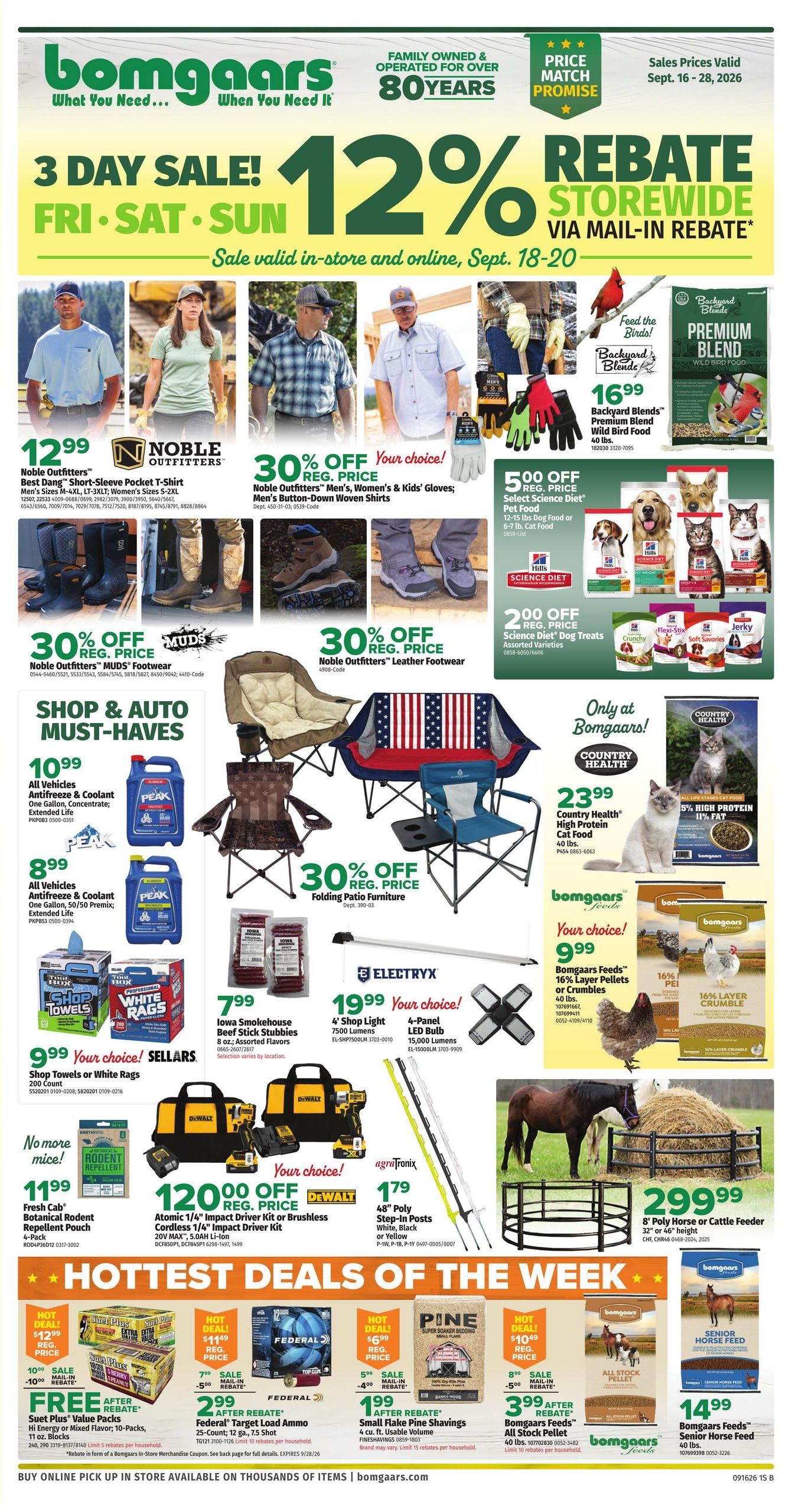 Bomgaars (Fayetteville Area, AR) Weekly Ad September 16 - 28, 2026