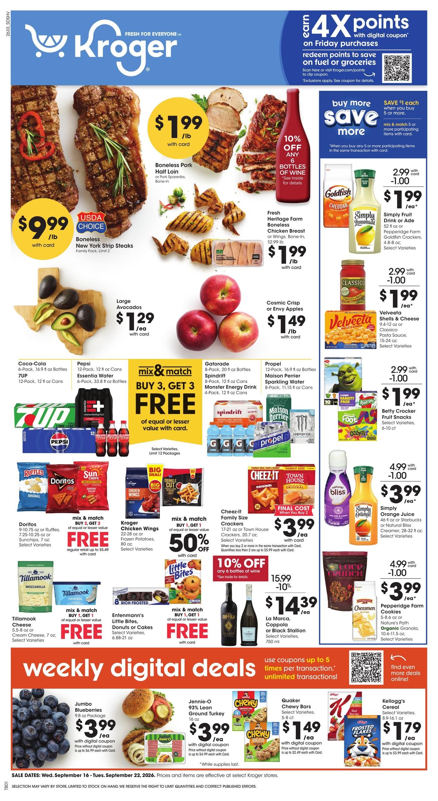 Kroger (Shreveport Area, LA) Weekly Ad September 16 - 22, 2026