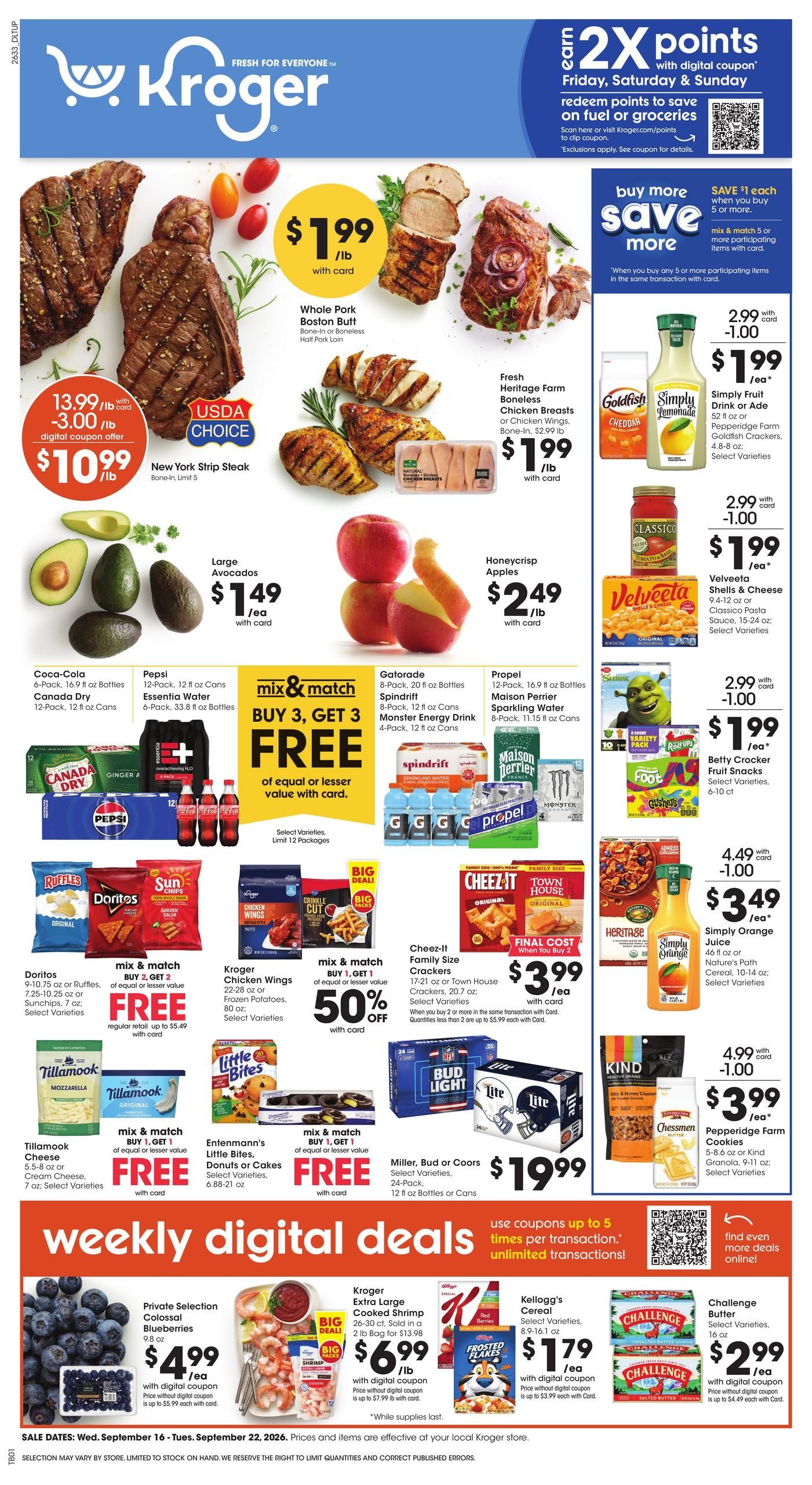 Kroger (Tupelo Area, MS) Weekly Ad September 16 - 22, 2026