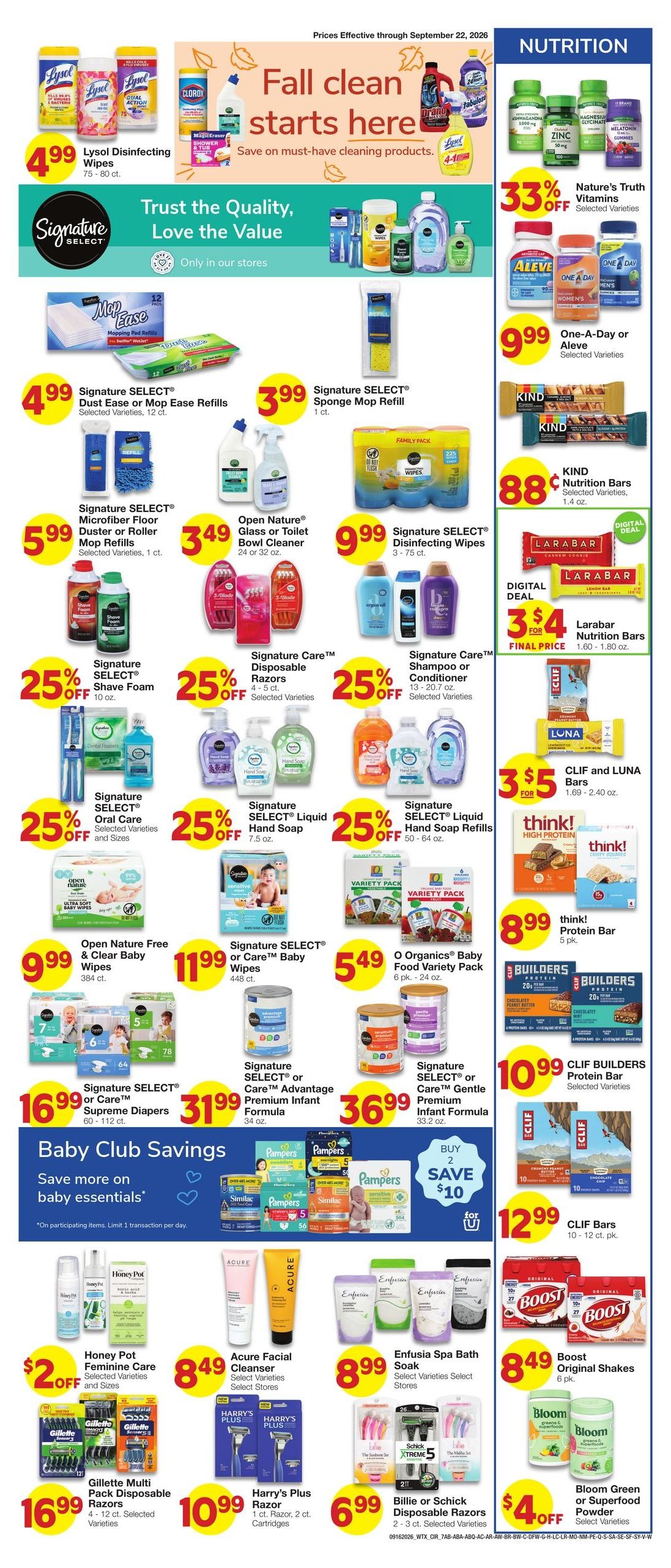 United Supermarkets (Crowell Area, TX) Weekly Ad September 16 - 22, 2026