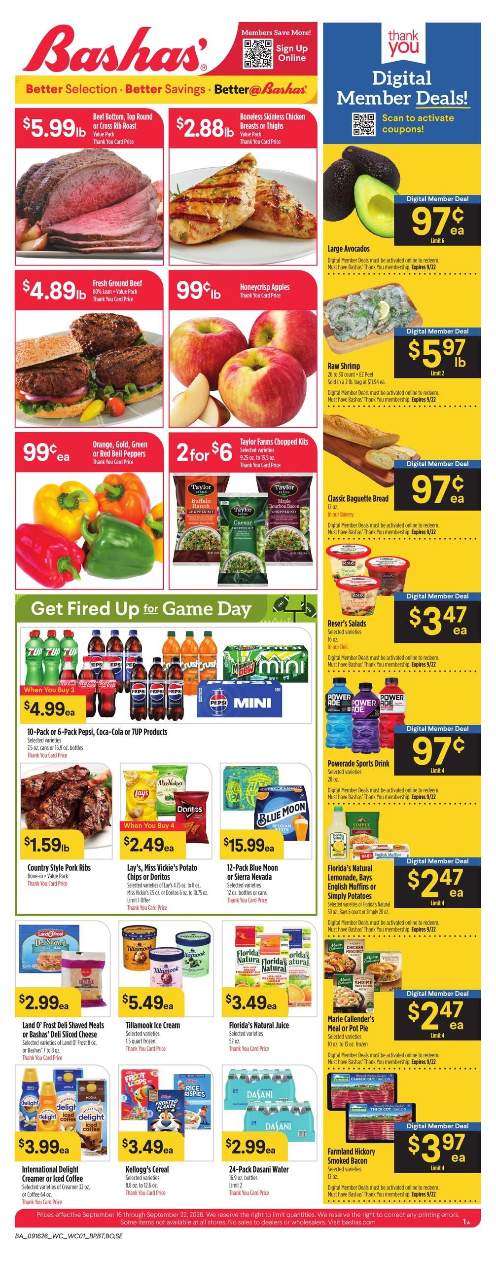 Bashas' (Apache Junction Area, AZ) Next Week’s Weekly Ad September 16 - 22, 2026