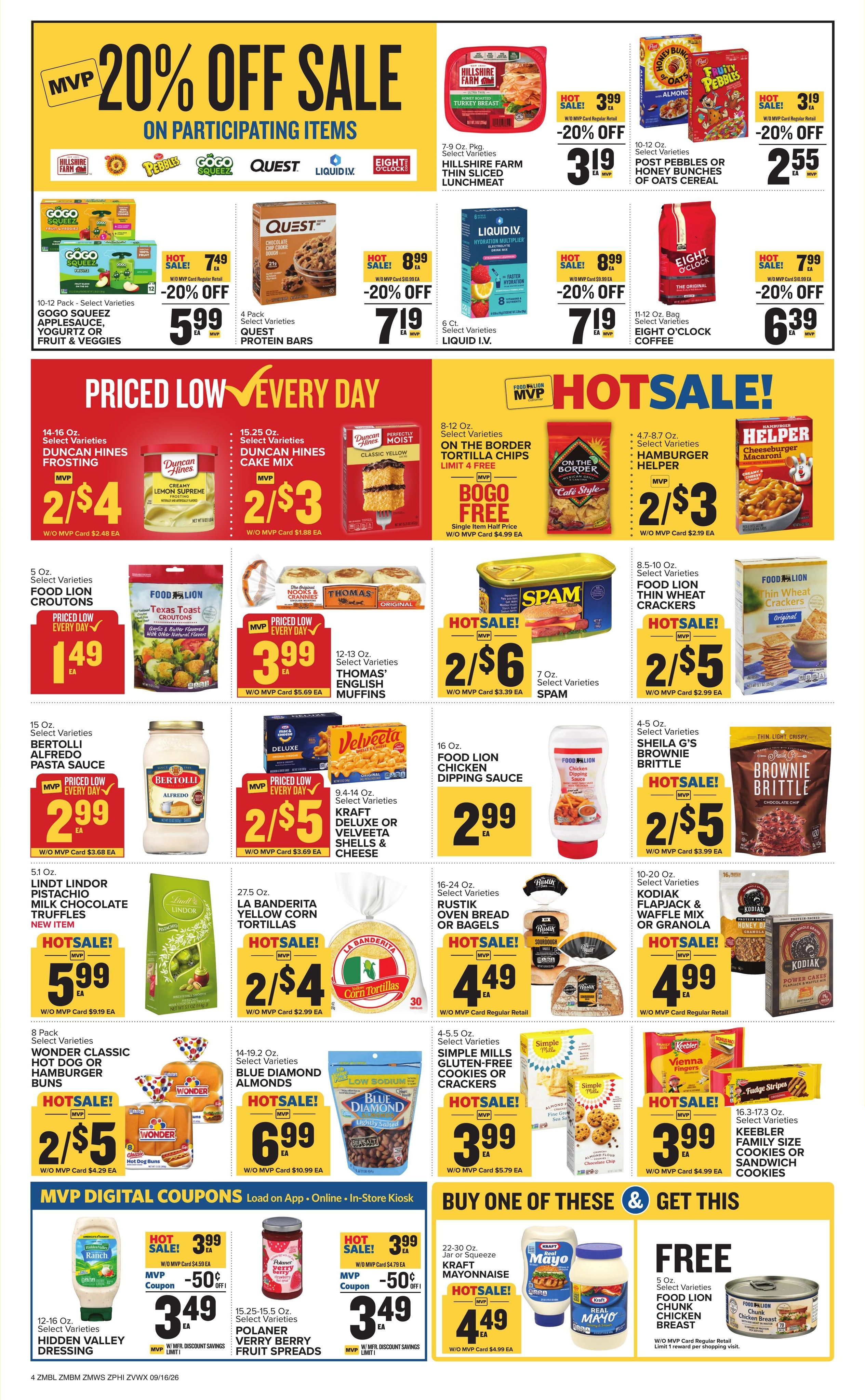 Food Lion (Annapolis-Baltimore Area, MD) Weekly Ad September 16 - 22, 2026