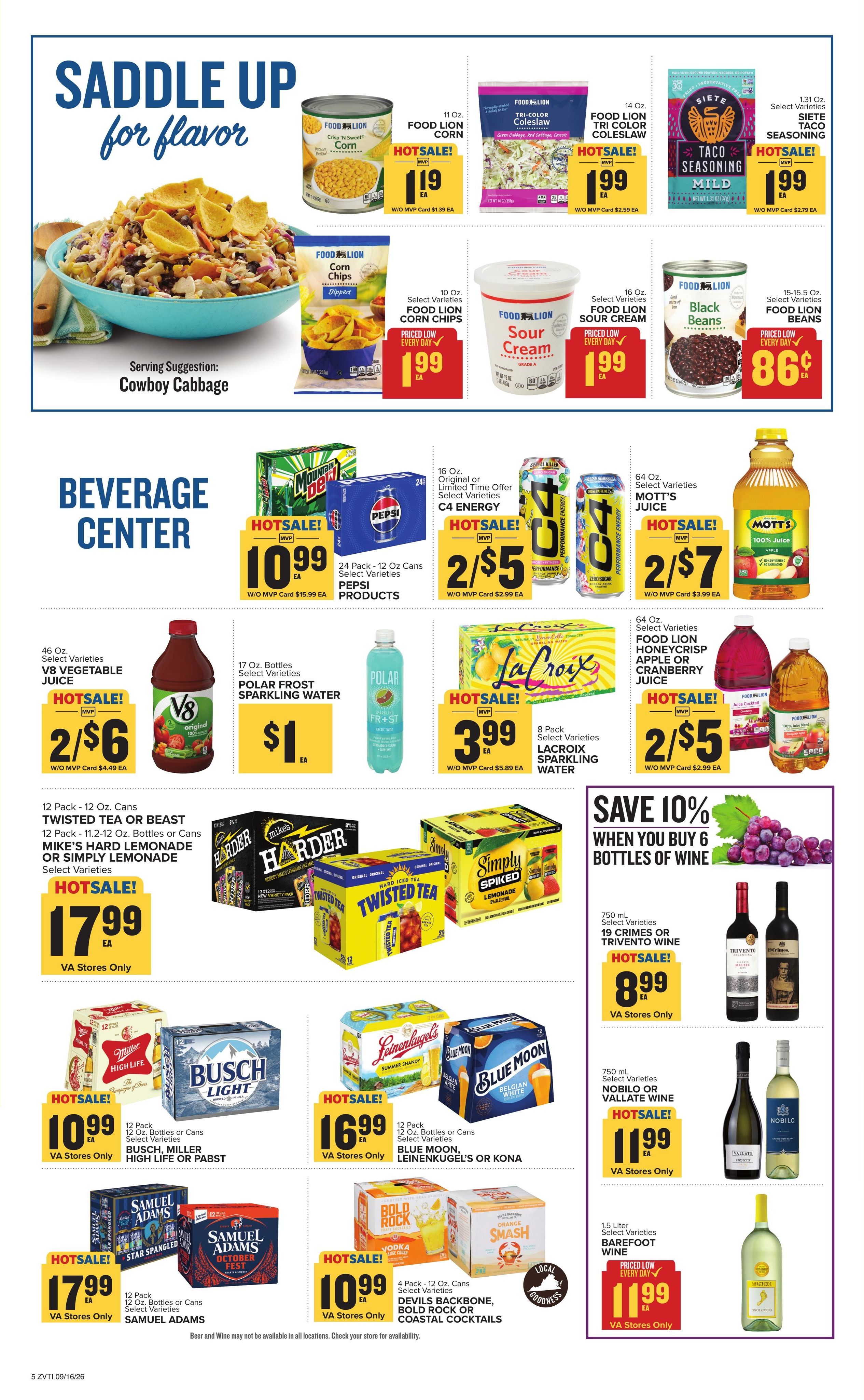Food Lion (Bristol Area, TN) Weekly Ad September 16 - 22, 2026