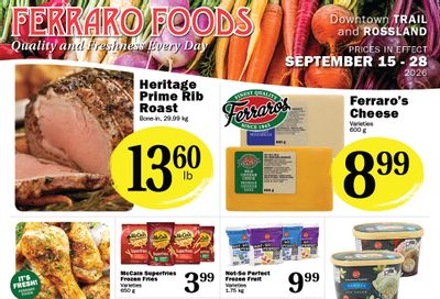 Ferraro Foods Bi-Weekly Flyer September 15 to 28