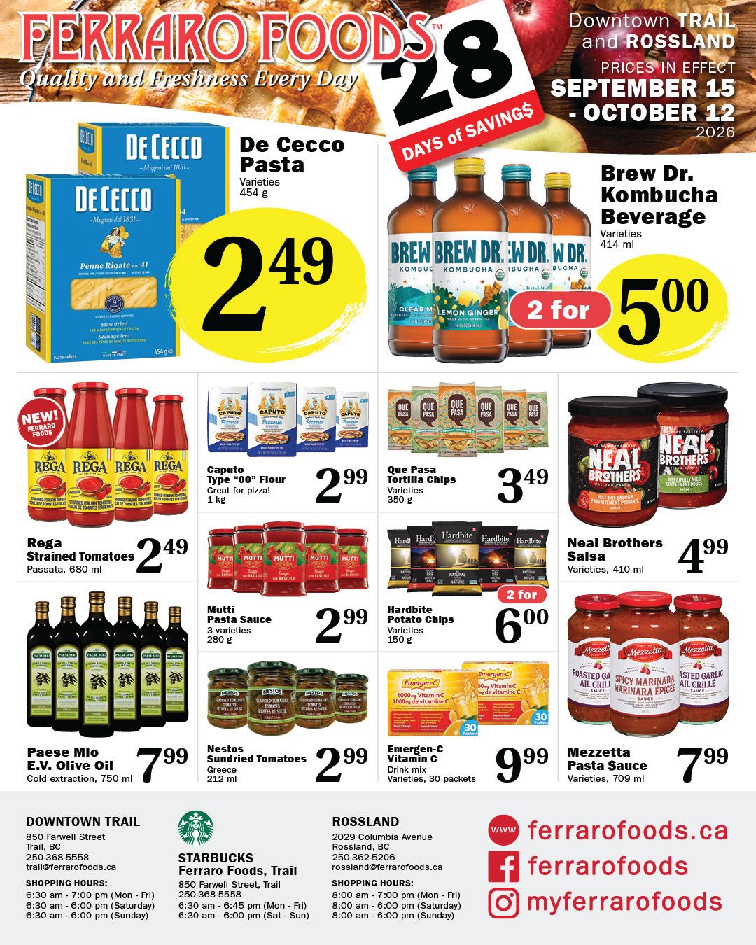 Ferraro Foods Monthly Flyer September 15 to October 12