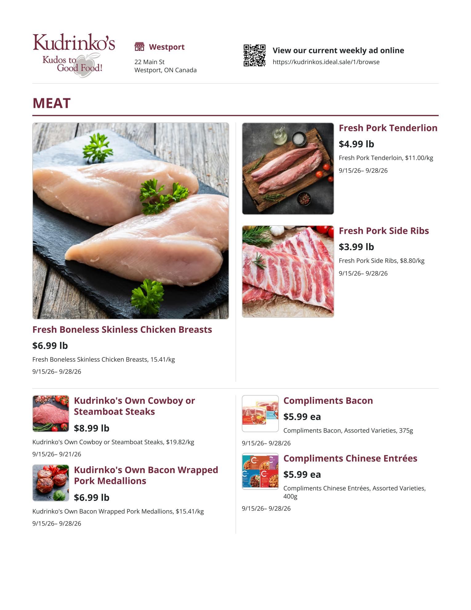 Kudrinko's Flyer September 15 to 28