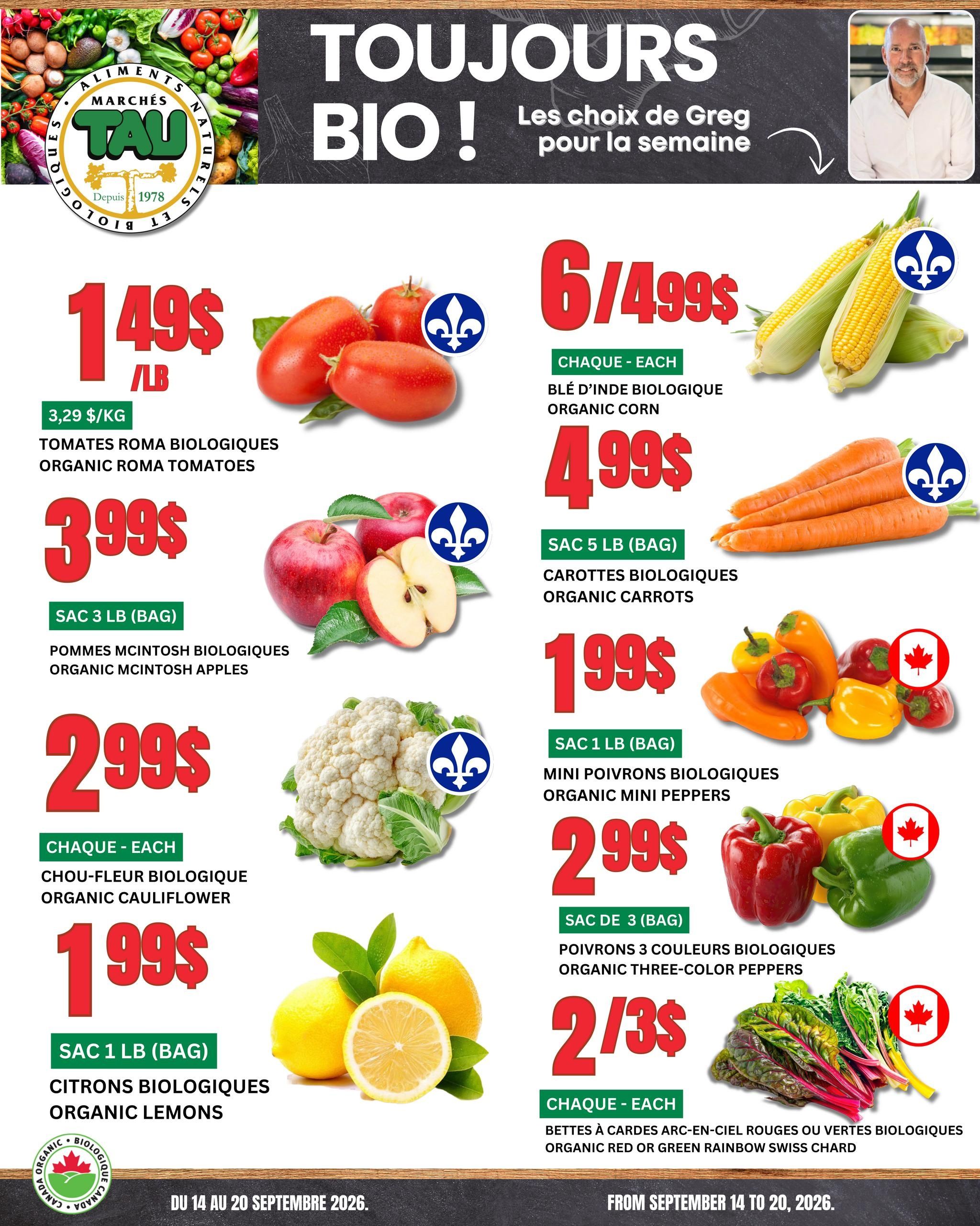 Marches Tau Produce Flyer September 14 to 20