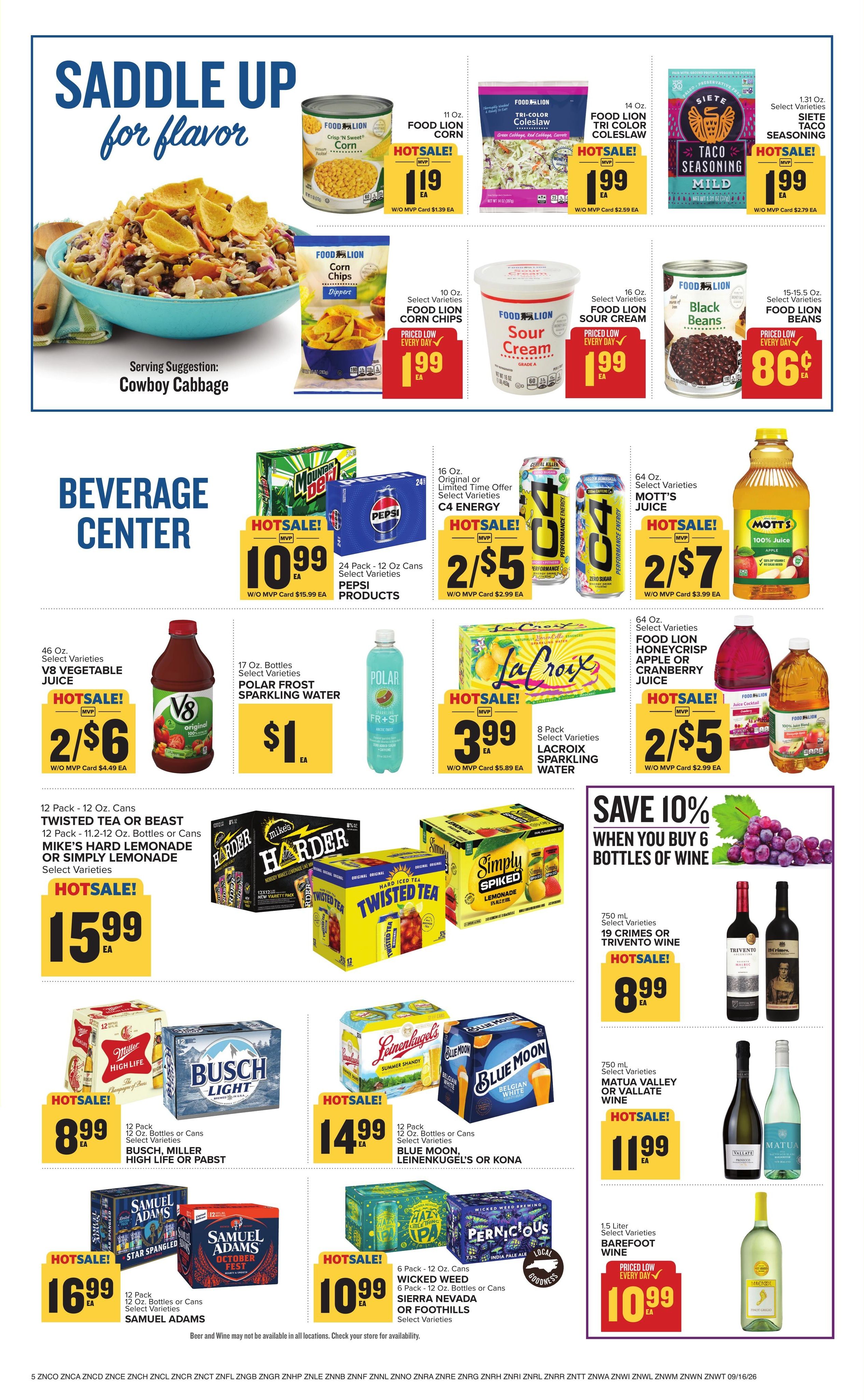 Food Lion (Angier Area, NC) Weekly Ad September 16 - 22, 2026