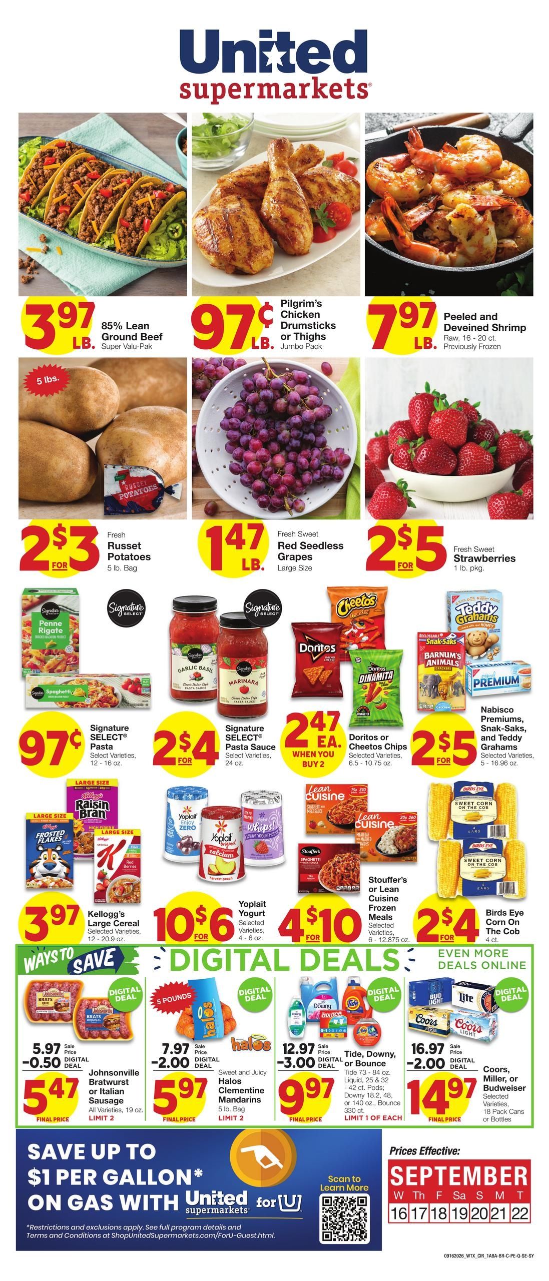 United Supermarkets (Denver City Area, TX) Weekly Ad September 16 - 22, 2026