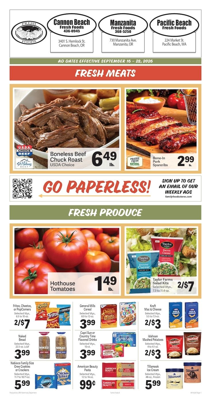 Fresh Foods Marketplace Weekly Ad September 16 - 22, 2026