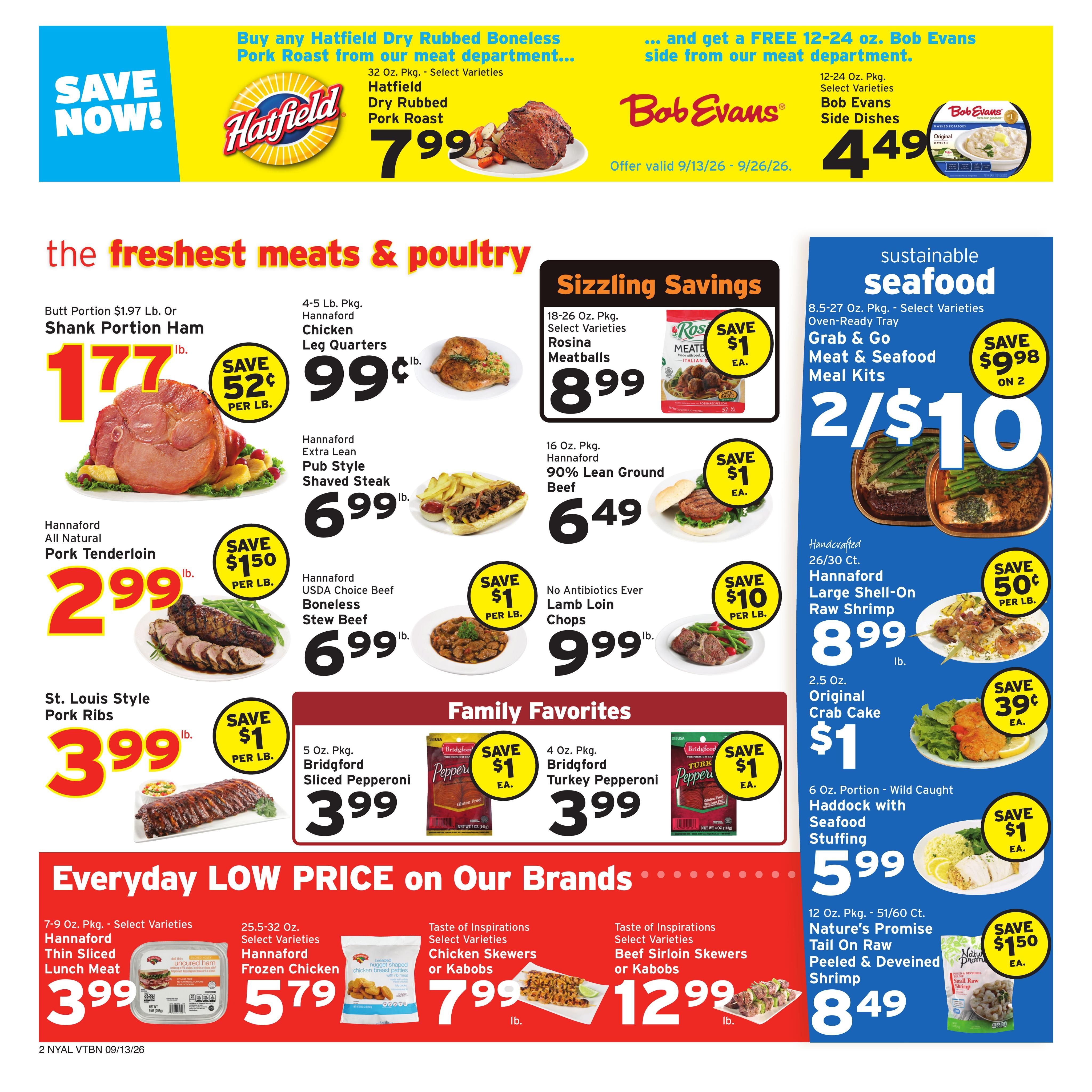 Hannaford (Albany Area, NY) Week 38 Weekly Ad September 13 - 19, 2026