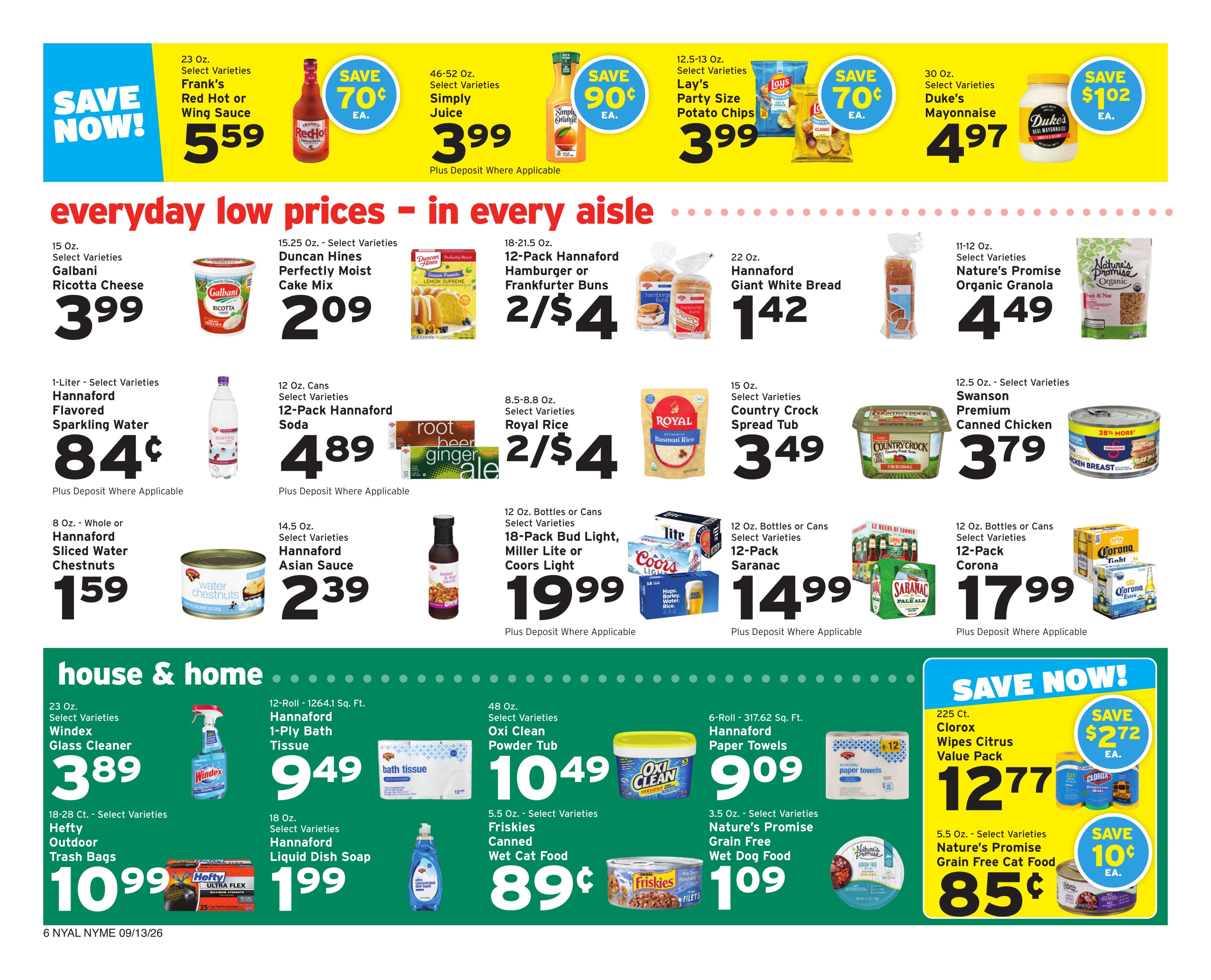 Hannaford (Albany Area, NY) Week 38 Weekly Ad September 13 - 19, 2026