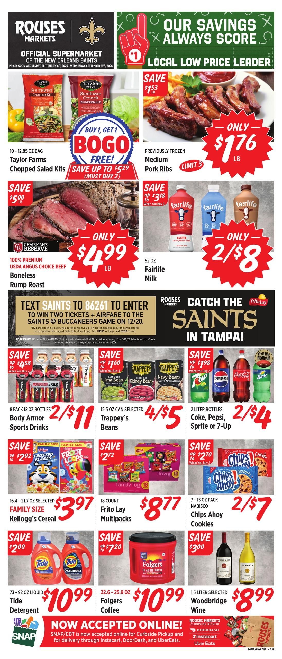 Rouses Supermarkets (Lafayette Area, LA) Weekly Ad September 16 - 23, 2026
