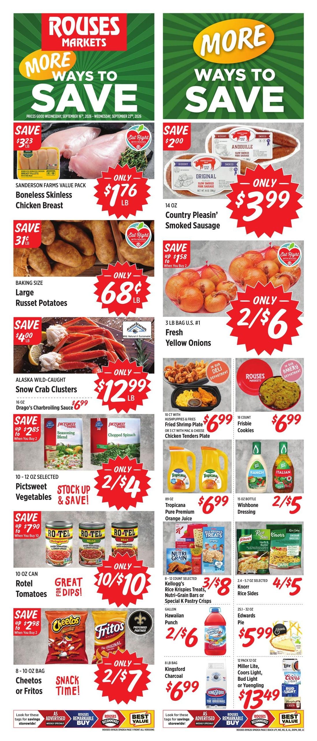 Rouses Supermarkets (Lafayette Area, LA) Weekly Ad September 16 - 23, 2026
