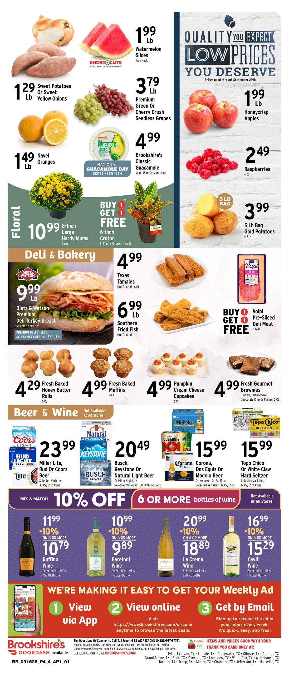 Brookshire's (Tyler Area, TX) Weekly Ad September 16 - 22, 2026
