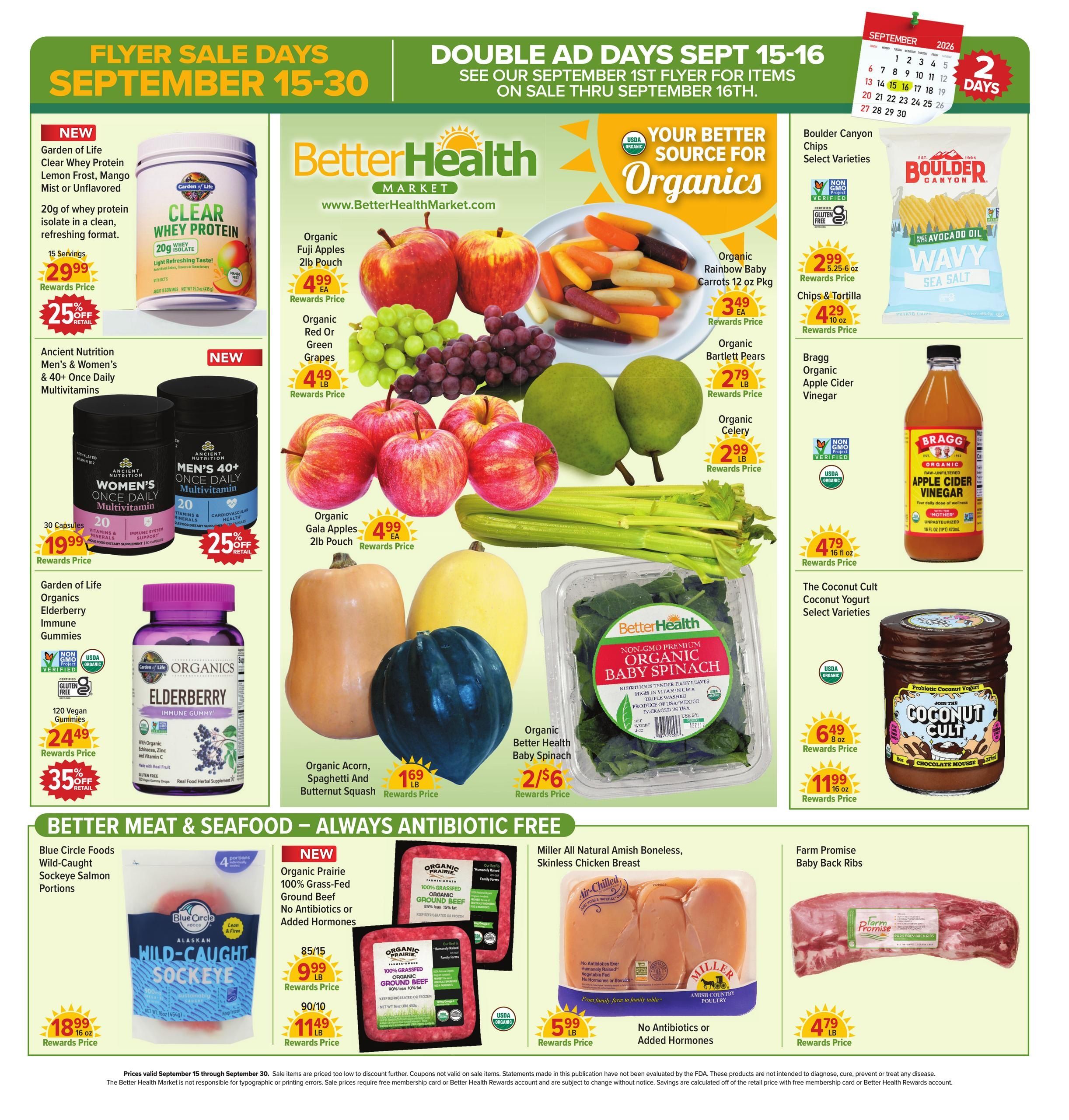 Better Health Market Weekly Ad September 15 - 30, 2026