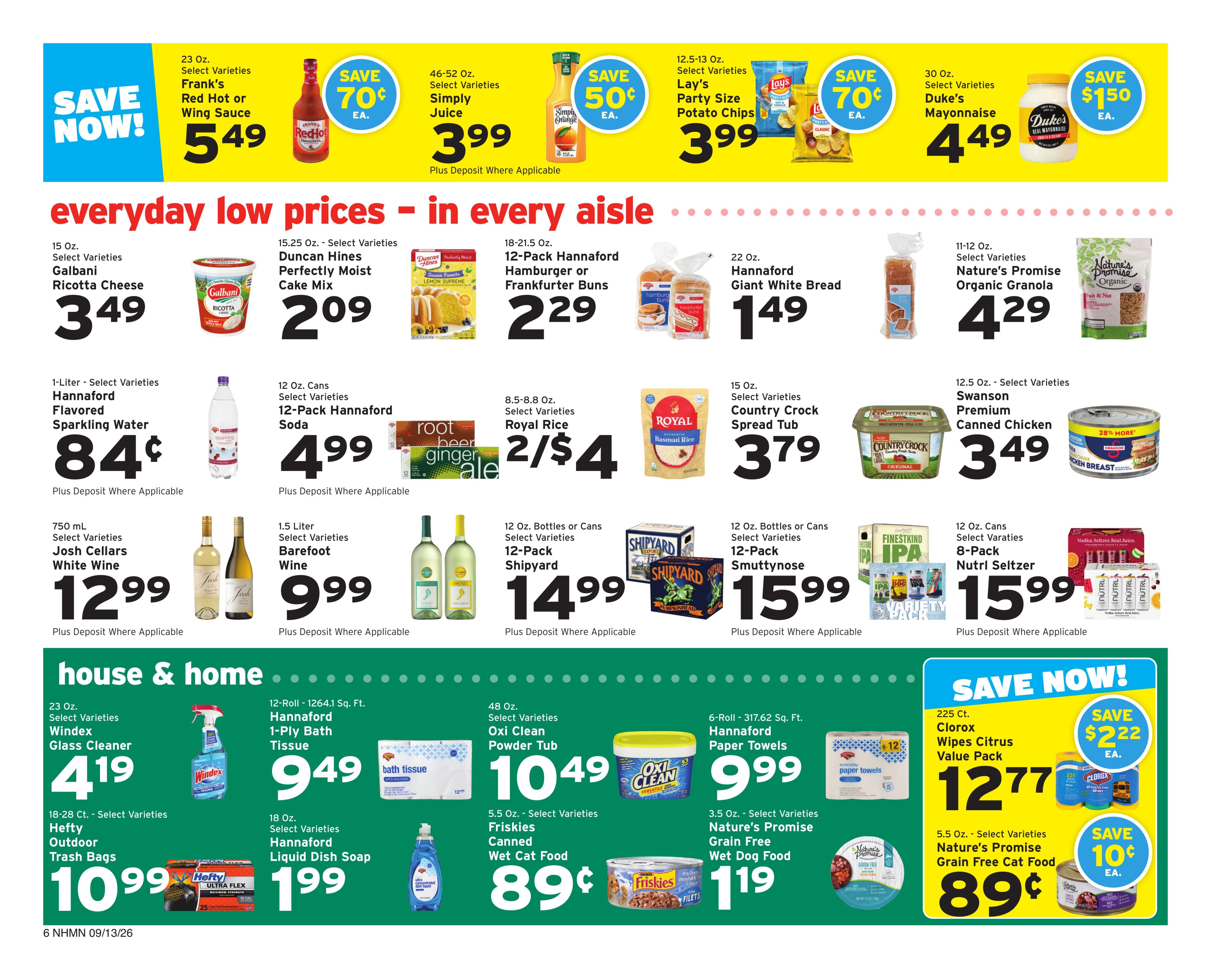 Hannaford (Concord Area, NH) Week 38 Weekly Ad September 13 - 19, 2026