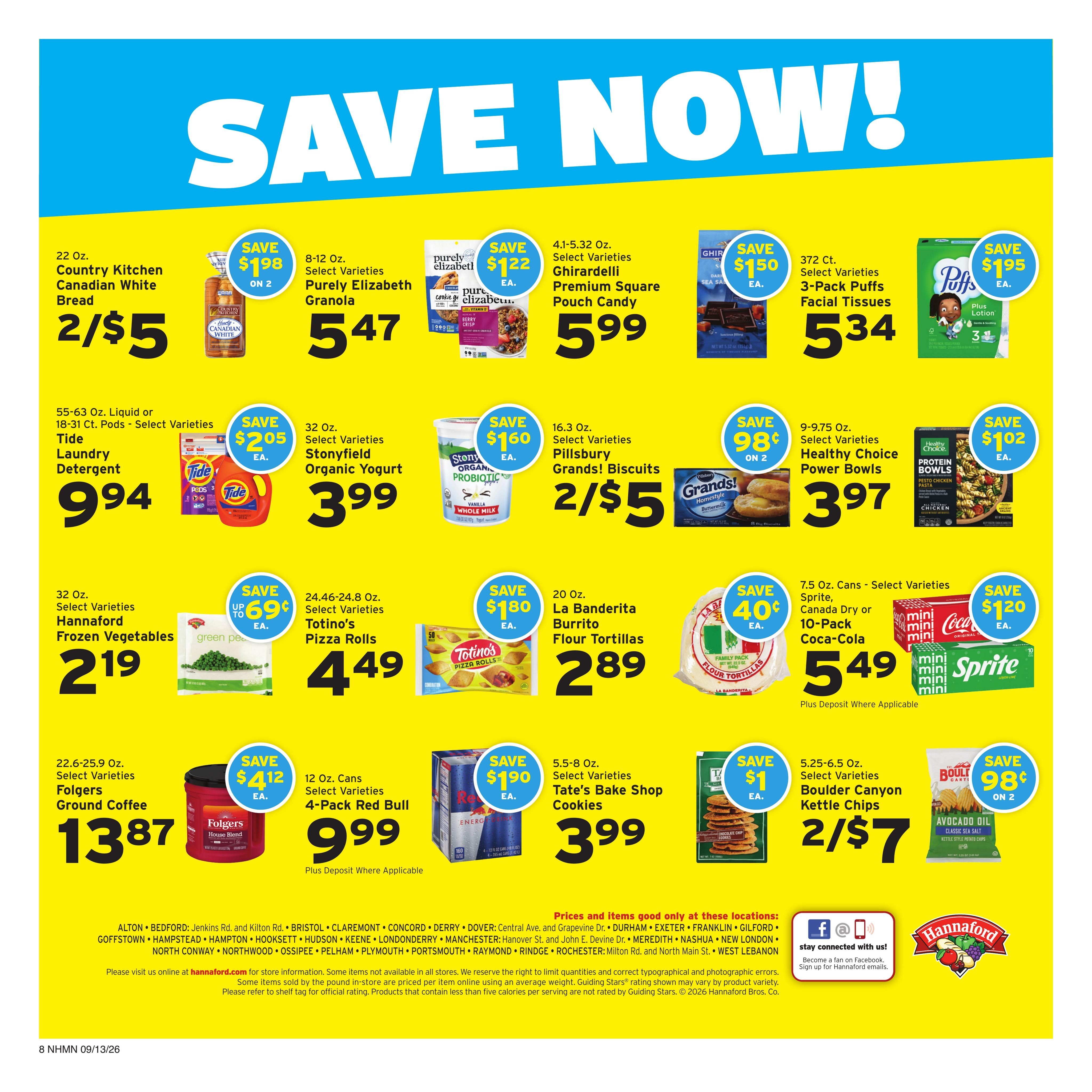 Hannaford (Concord Area, NH) Week 38 Weekly Ad September 13 - 19, 2026