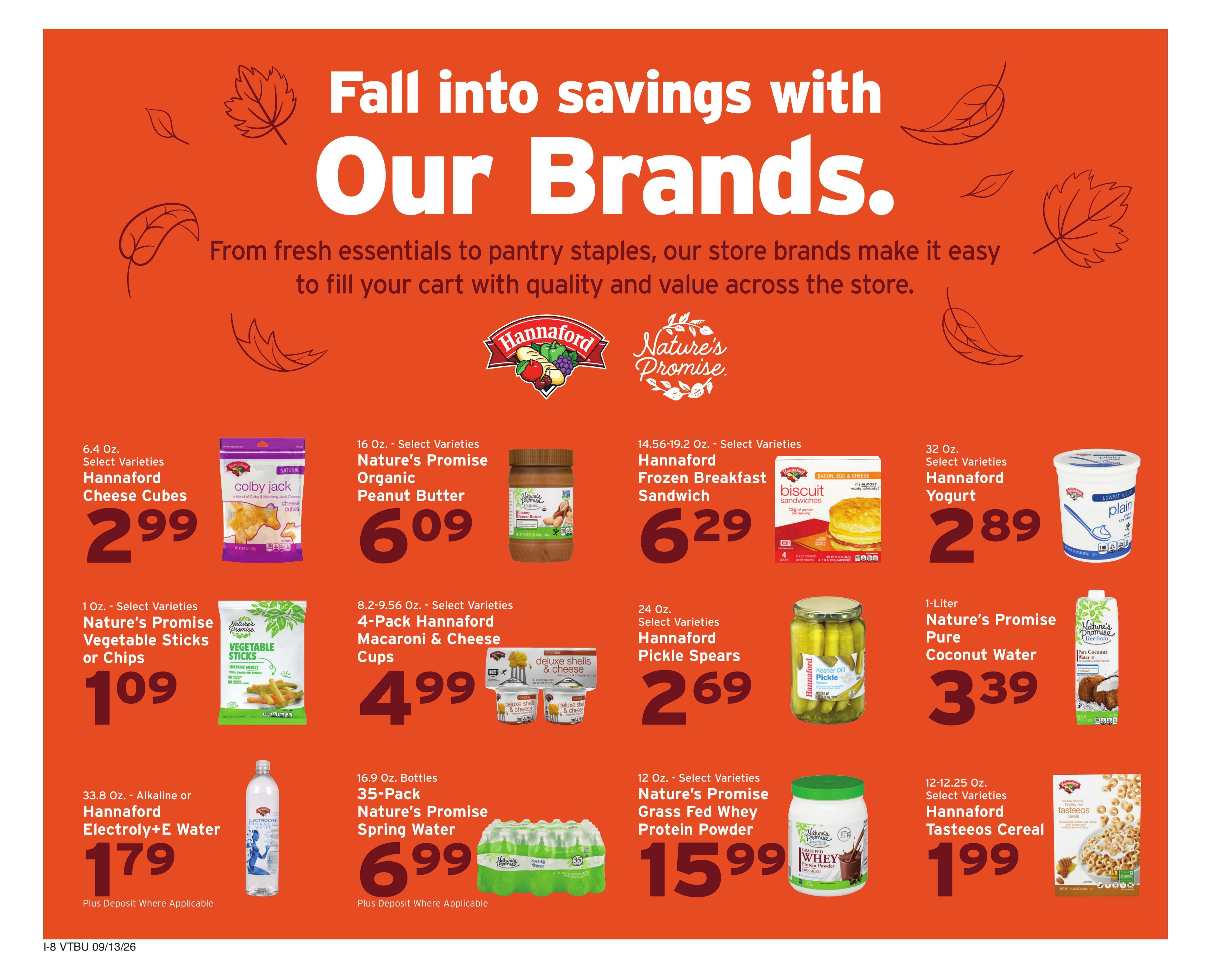 Hannaford (Montpelier-Saint Albans Area, VT) Week 38 Weekly Ad September 13 - 19, 2026