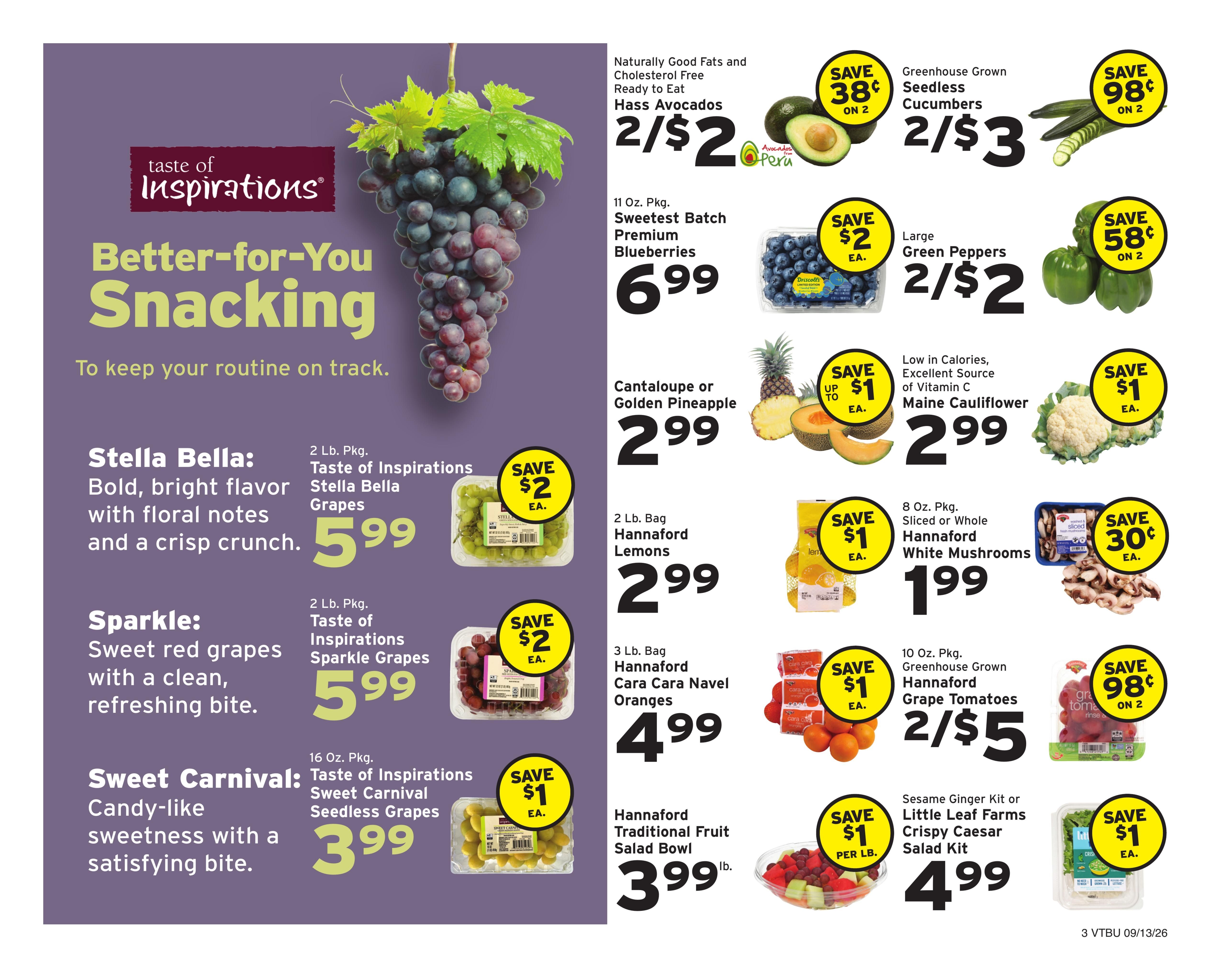 Hannaford (Montpelier-Saint Albans Area, VT) Week 38 Weekly Ad September 13 - 19, 2026