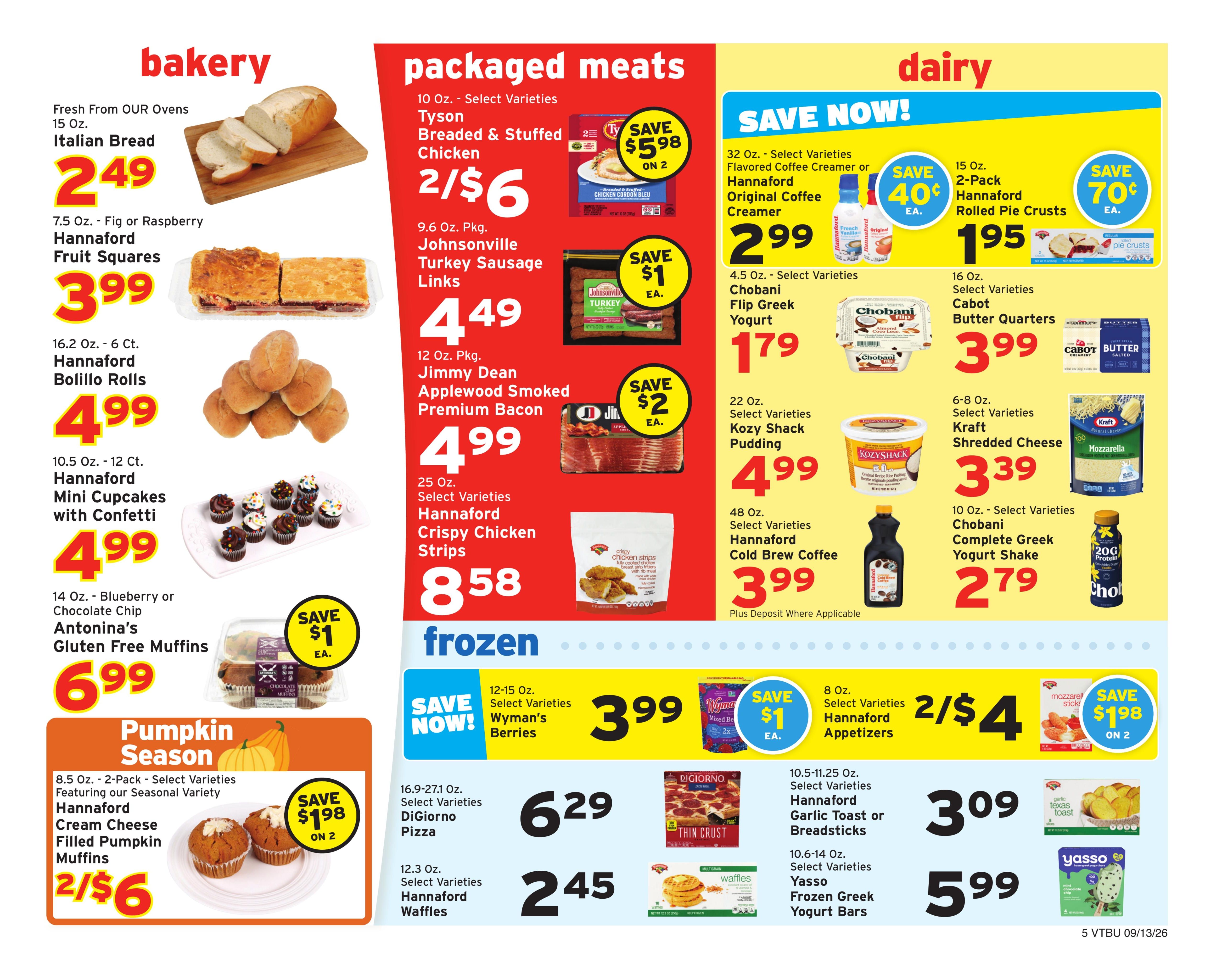 Hannaford (Montpelier-Saint Albans Area, VT) Week 38 Weekly Ad September 13 - 19, 2026