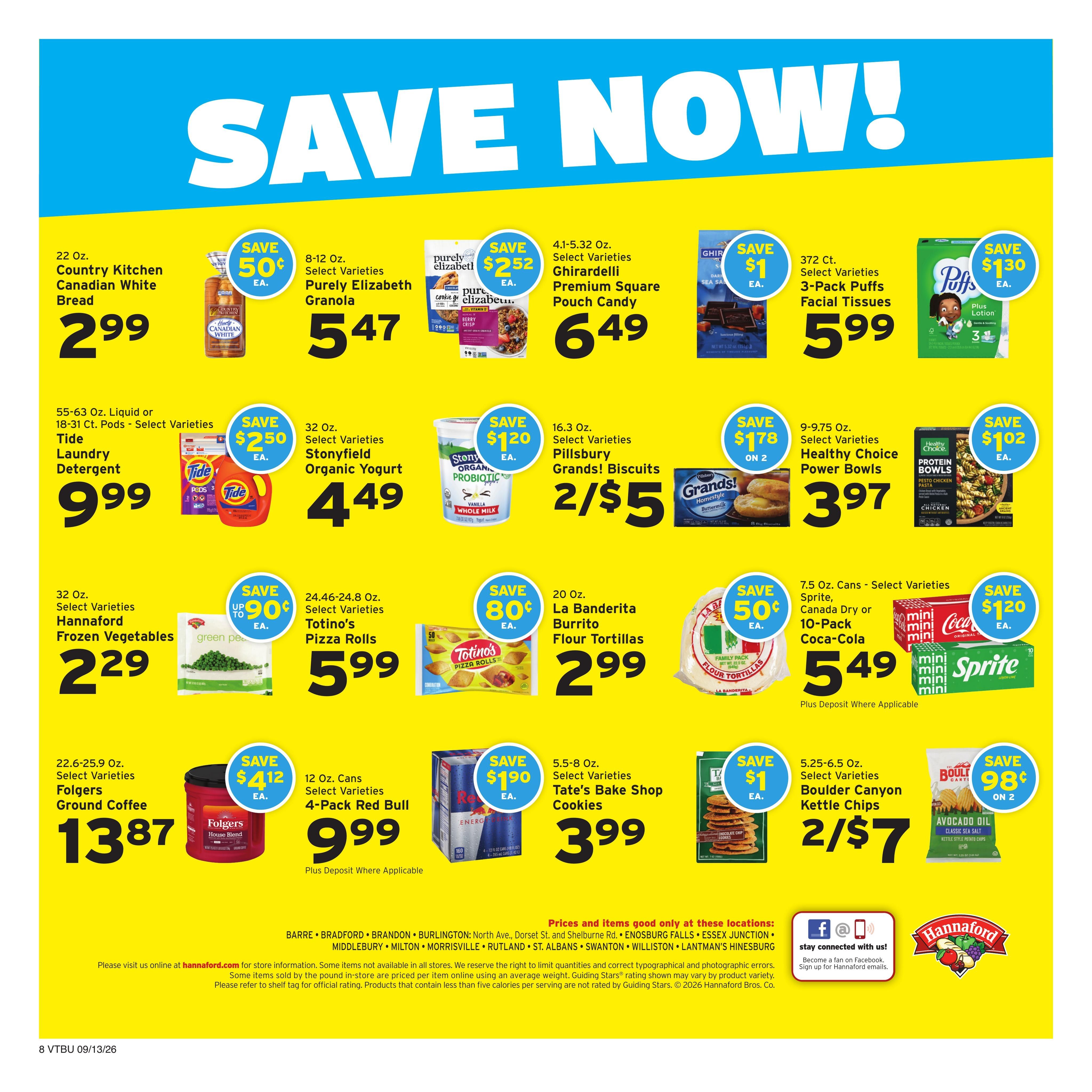 Hannaford (Montpelier-Saint Albans Area, VT) Week 38 Weekly Ad September 13 - 19, 2026