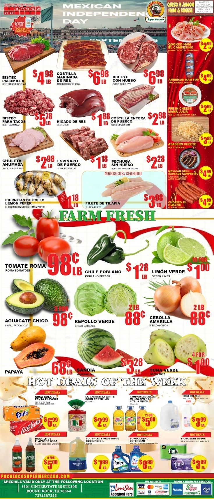 Poco Loco Supermercado (Round Rock, TX) Weekly Ad September 16 - 22, 2026