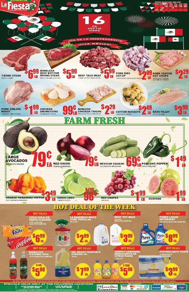 Poco Loco Supermercado (Texas) Weekly Ad September 16 - 22, 2026