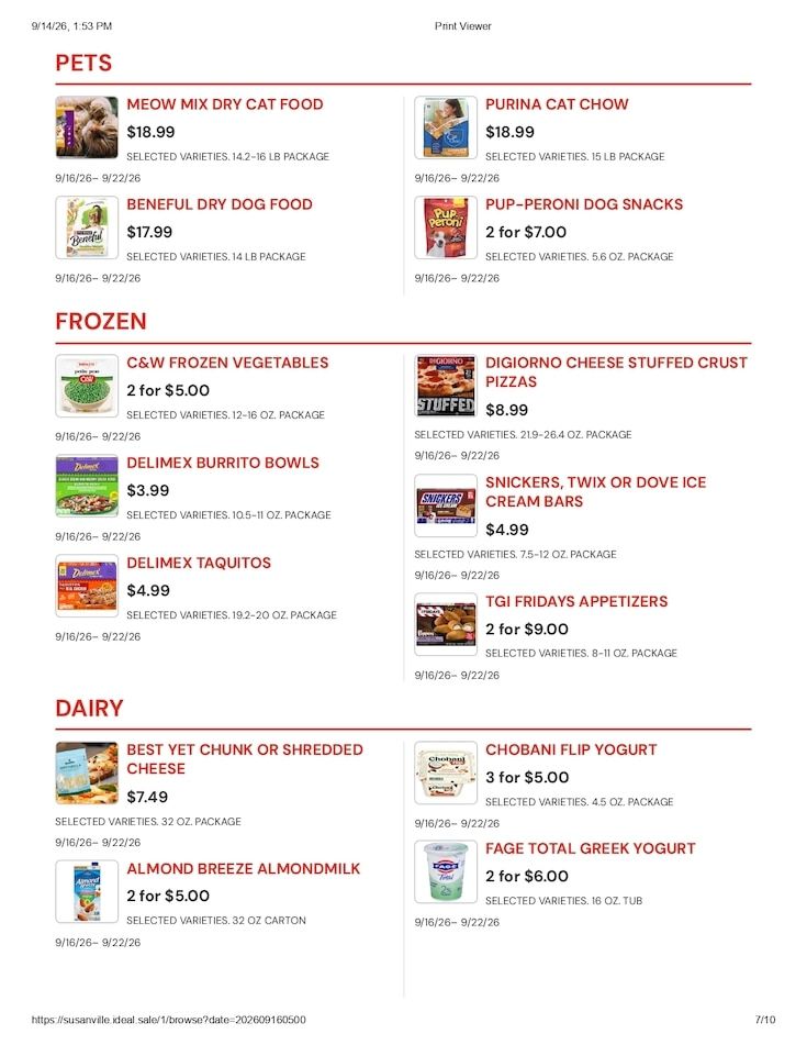 Susanville Supermarket IGA Weekly Ad September 16 - 22, 2026