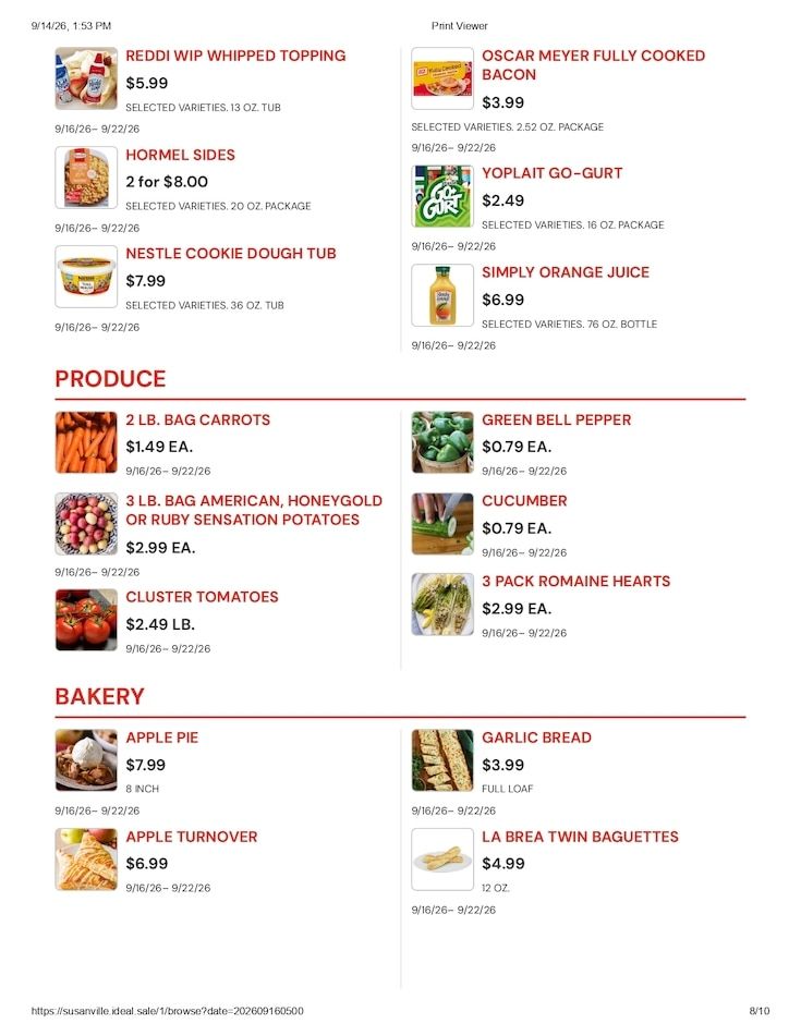 Susanville Supermarket IGA Weekly Ad September 16 - 22, 2026