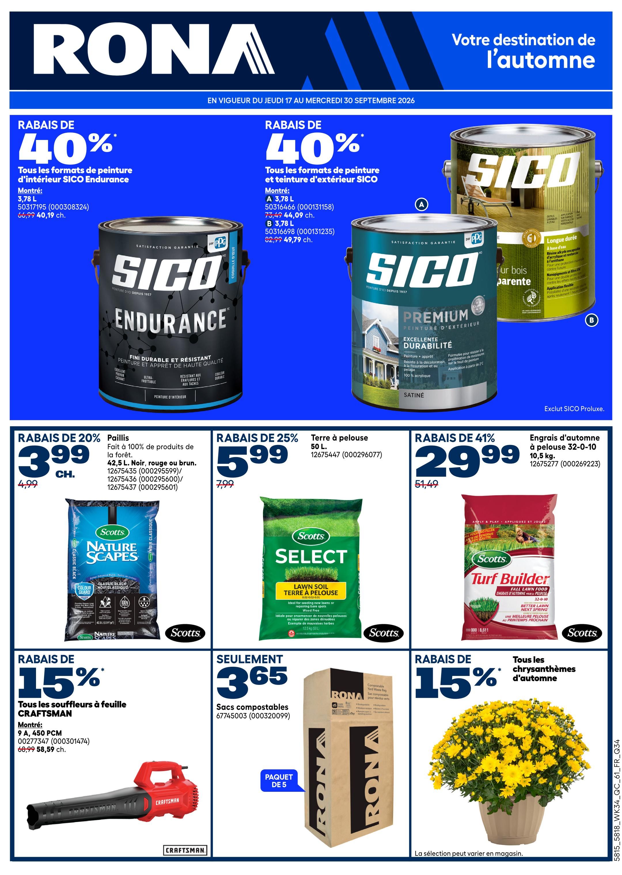 Rona & Rona+ (QC) Flyer September 17 to 23