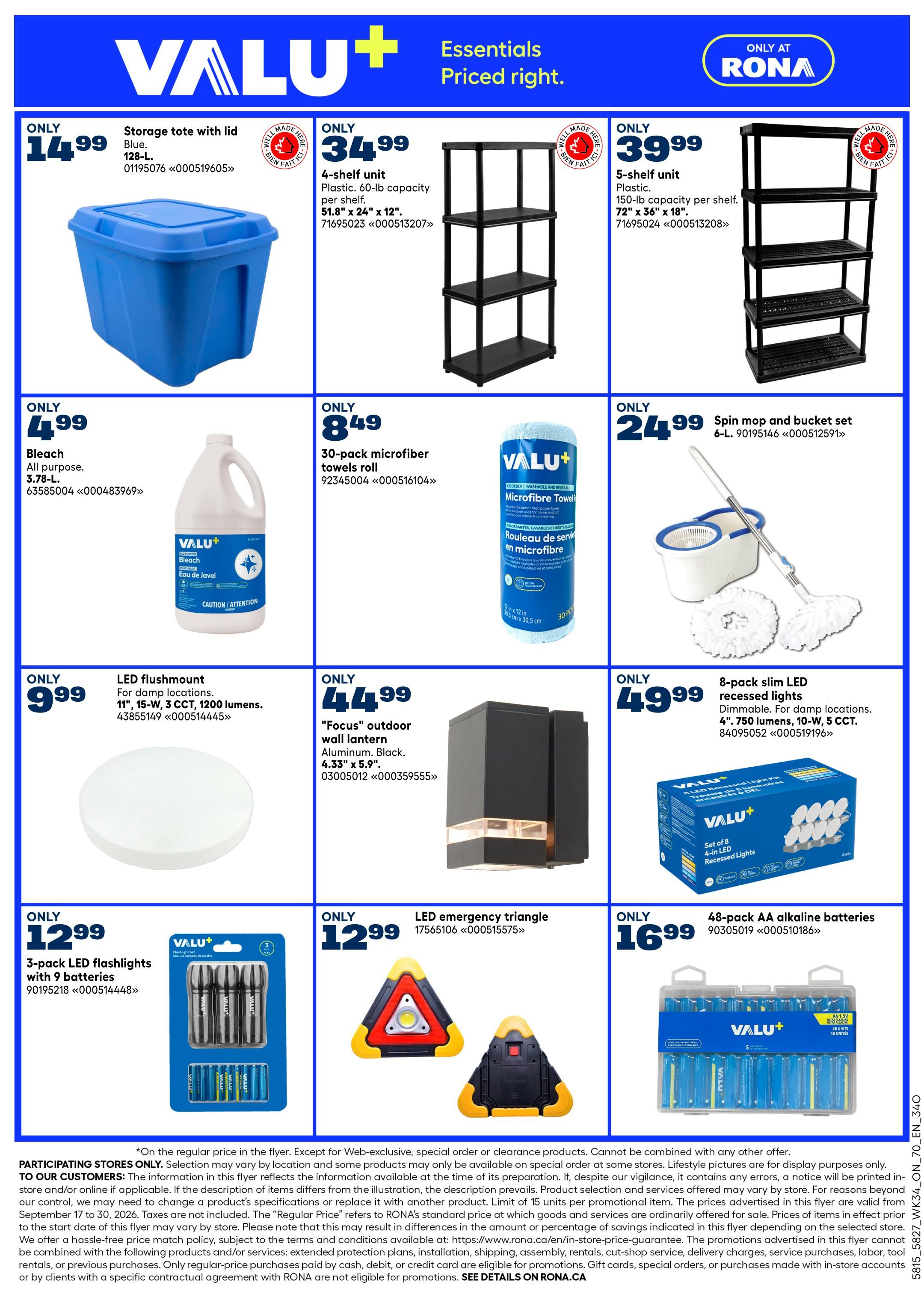 Rona & Rona+ (ON) Flyer September 17 to 23