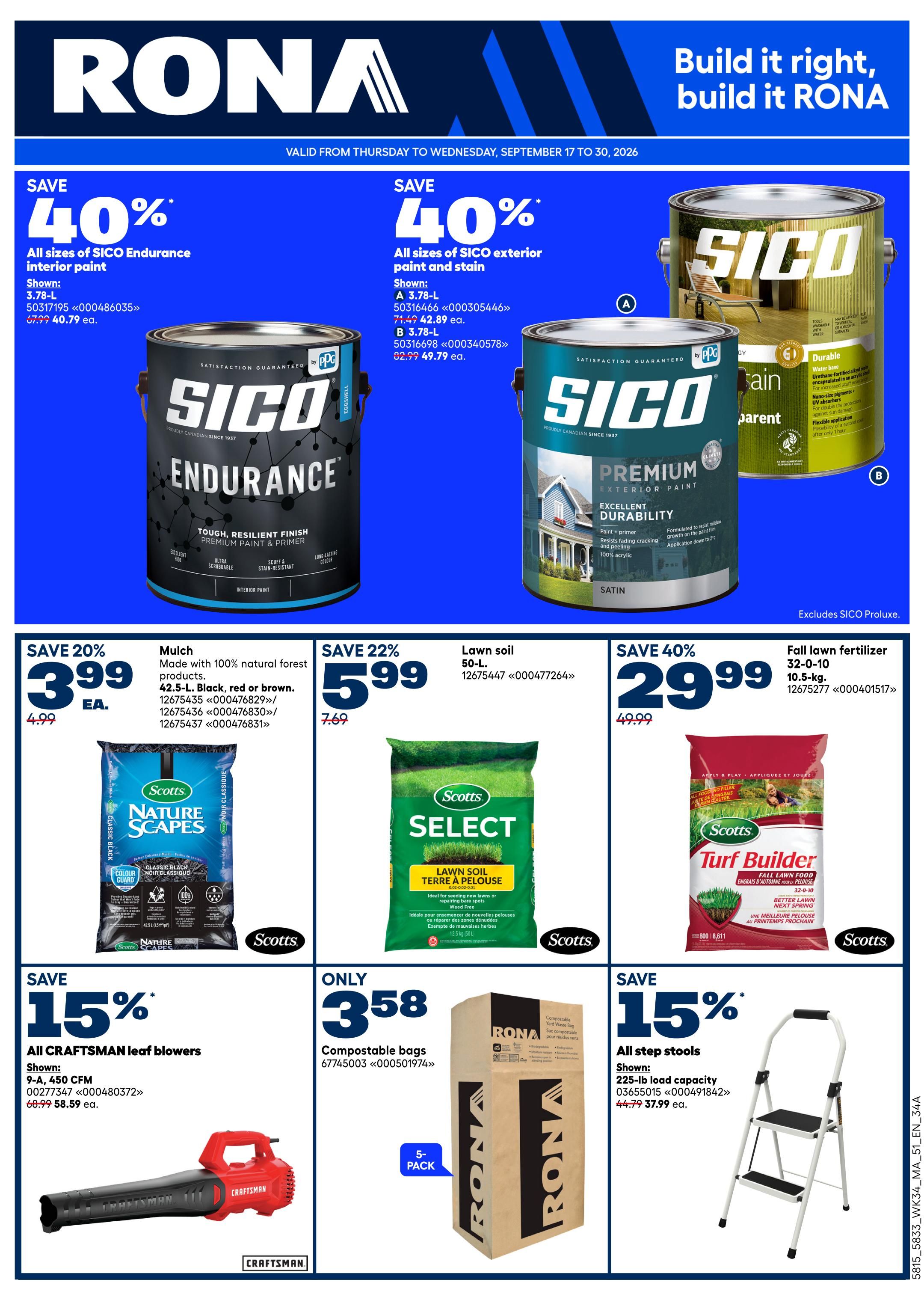 Rona & Rona+ (Atlantic) Flyer September 17 to 23
