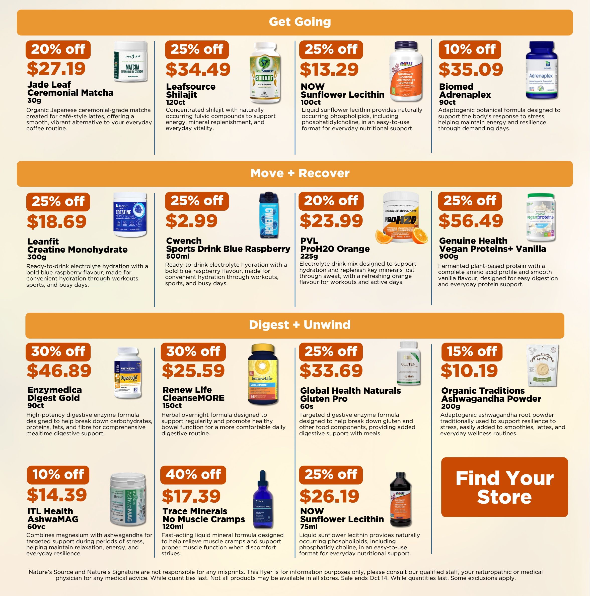 Nature's Signature Flyer September 17 to October 14