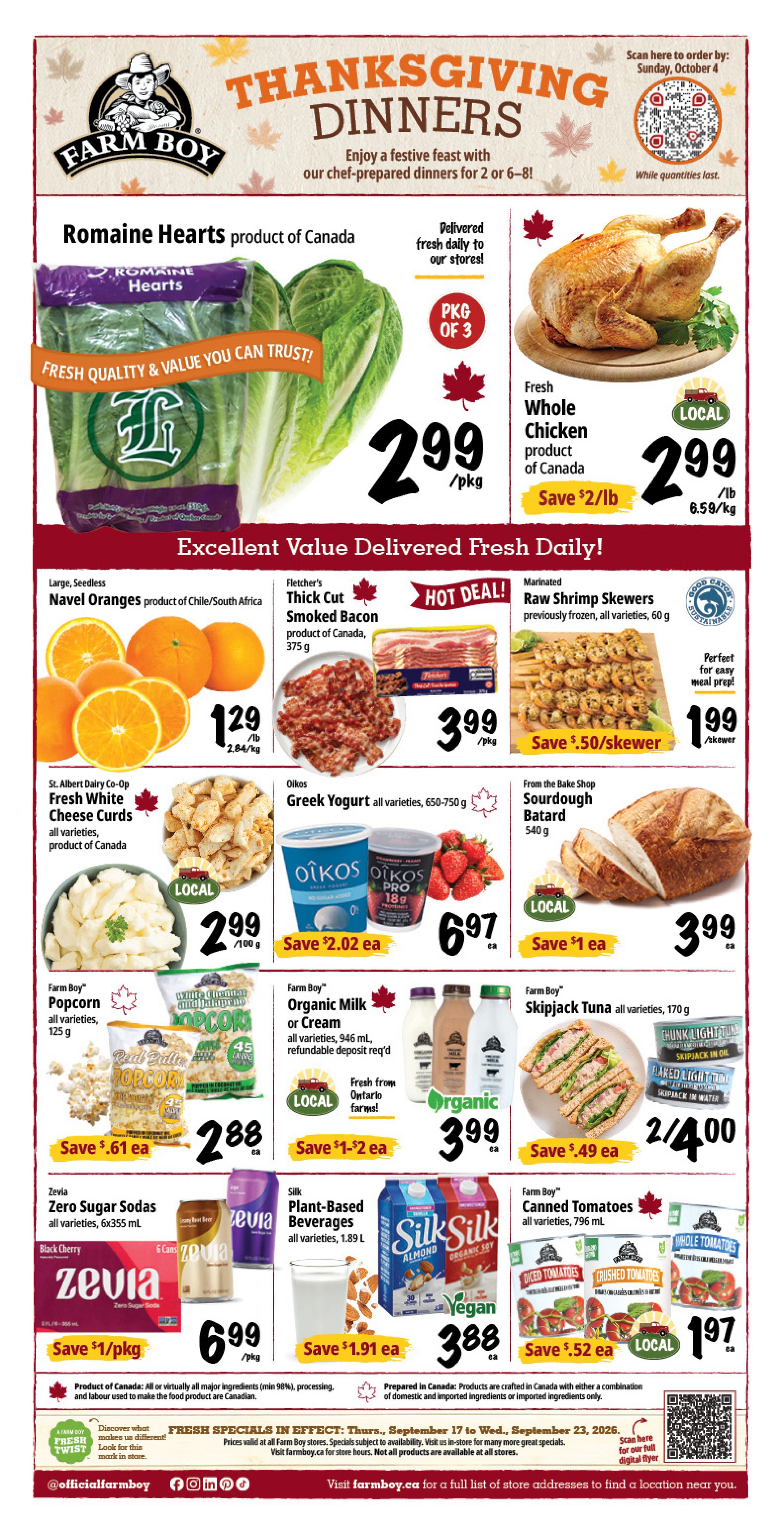 Farm Boy Flyer September 17 to 23