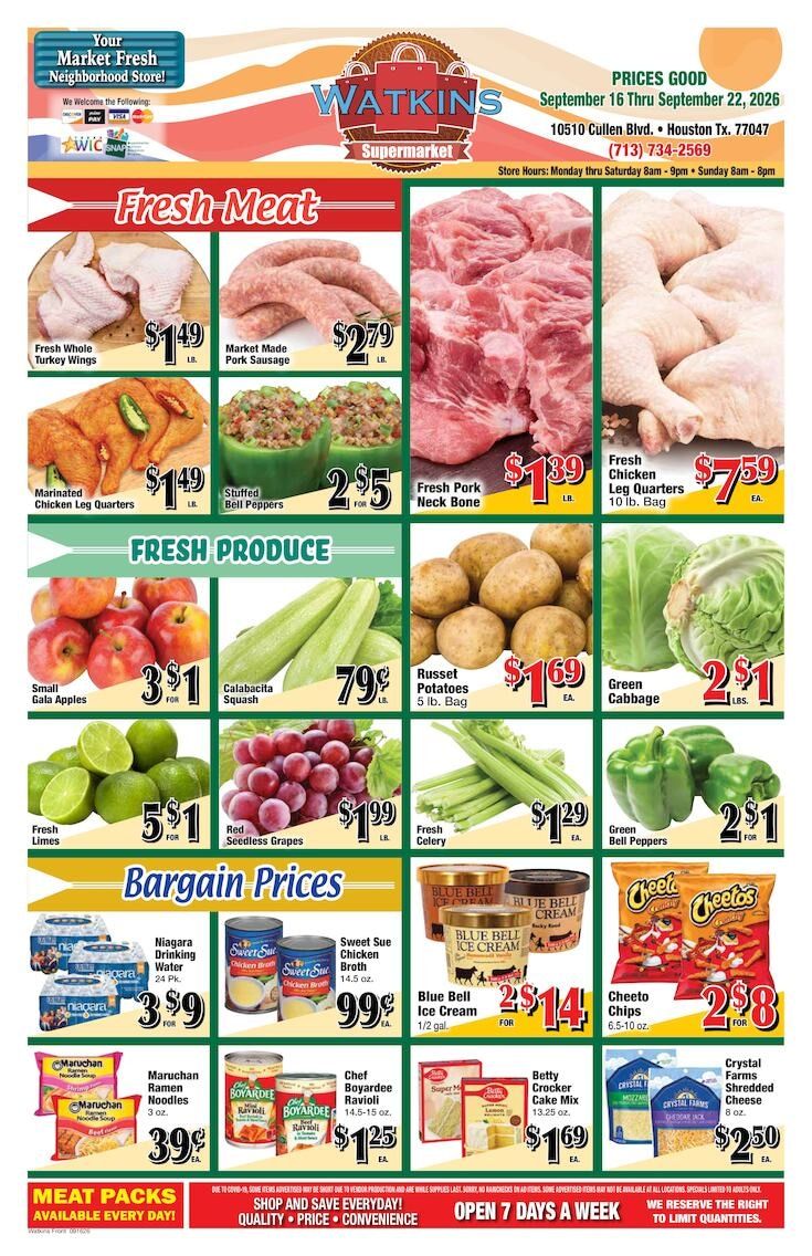 Watkins Supermarket Weekly Ad September 16 - 22, 2026