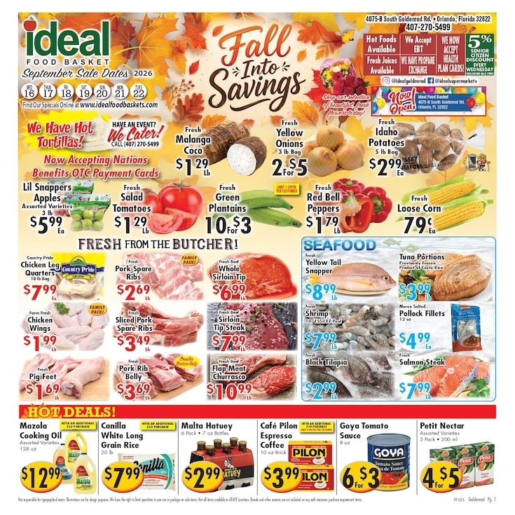 Ideal Food Basket (4075 South Goldenrod Road, Orlando, FL) Weekly Ad September 16 - 22, 2026