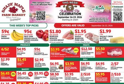 Shady Maple Weekly Ad September 16 - 22, 2026