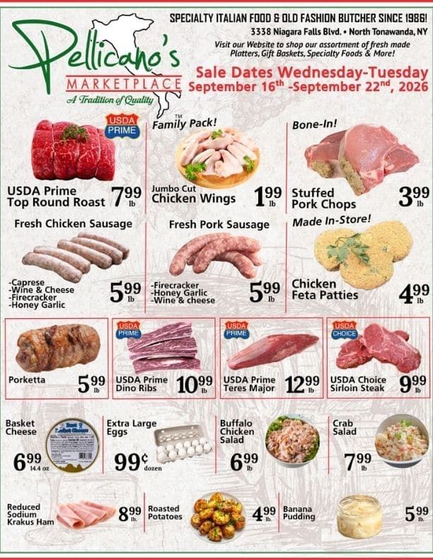 Pellicano's Marketplace (North Tonawanda, NY) Weekly Ad September 16 - 22, 2026