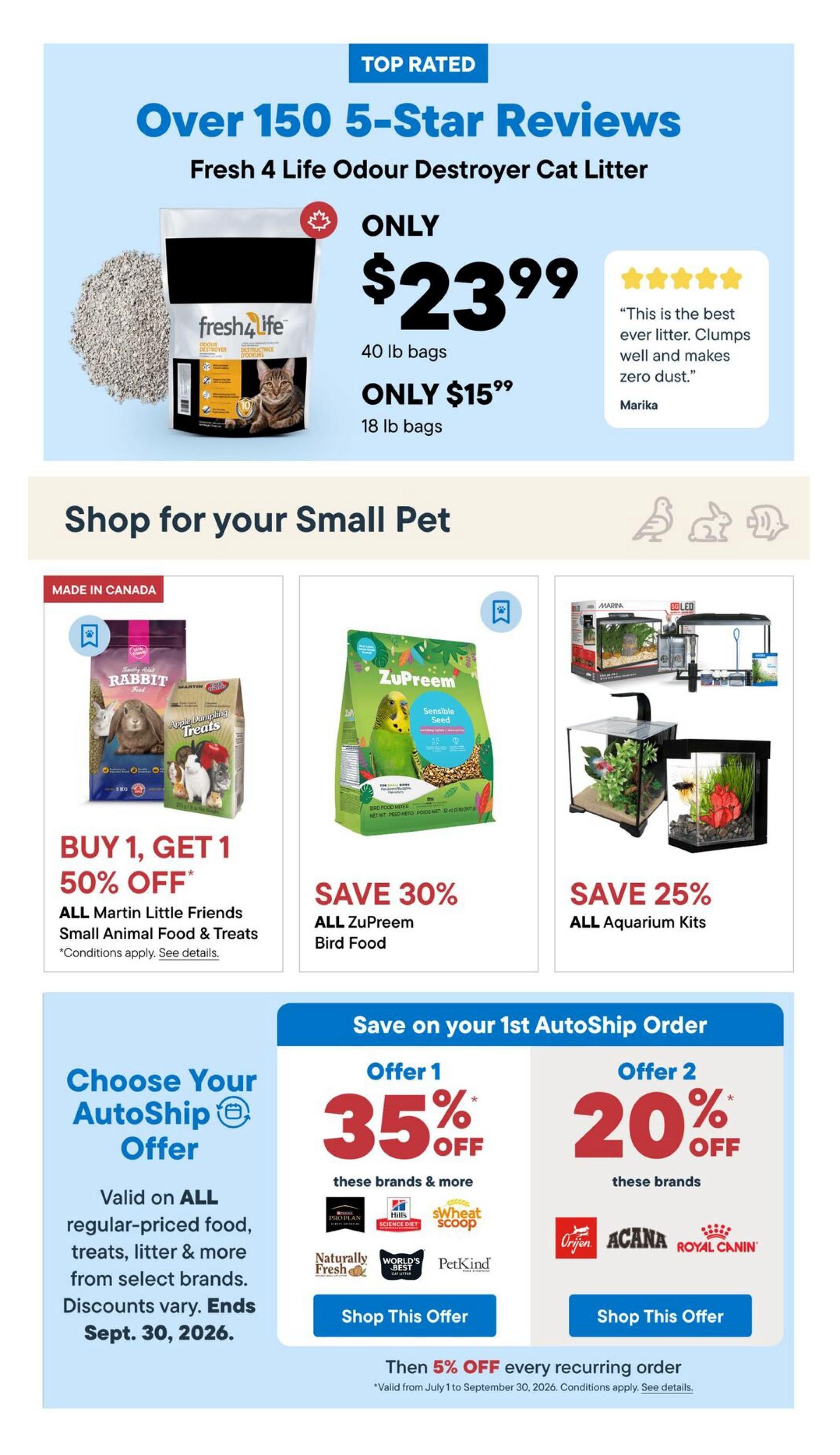 Pet Valu Flyer September 17 to 30