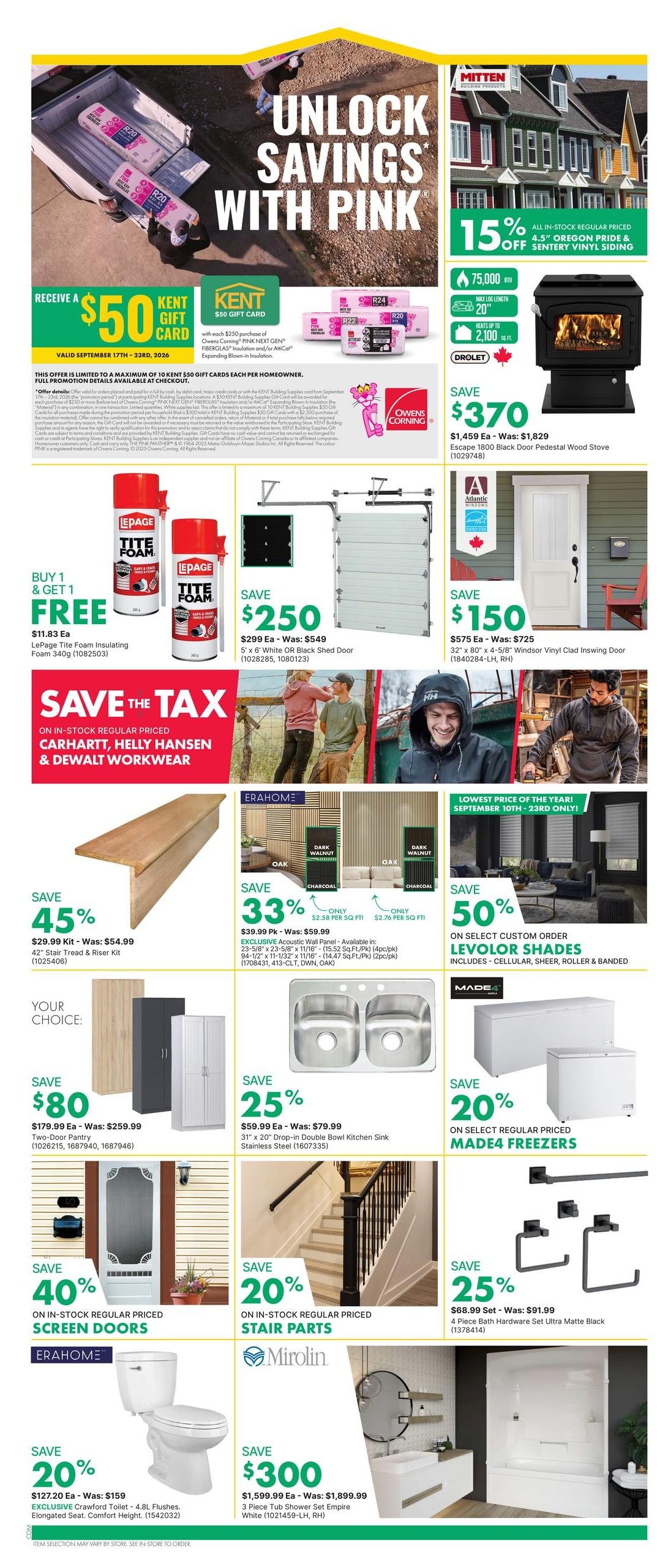 Kent Building Supplies Flyer September 17 to 23