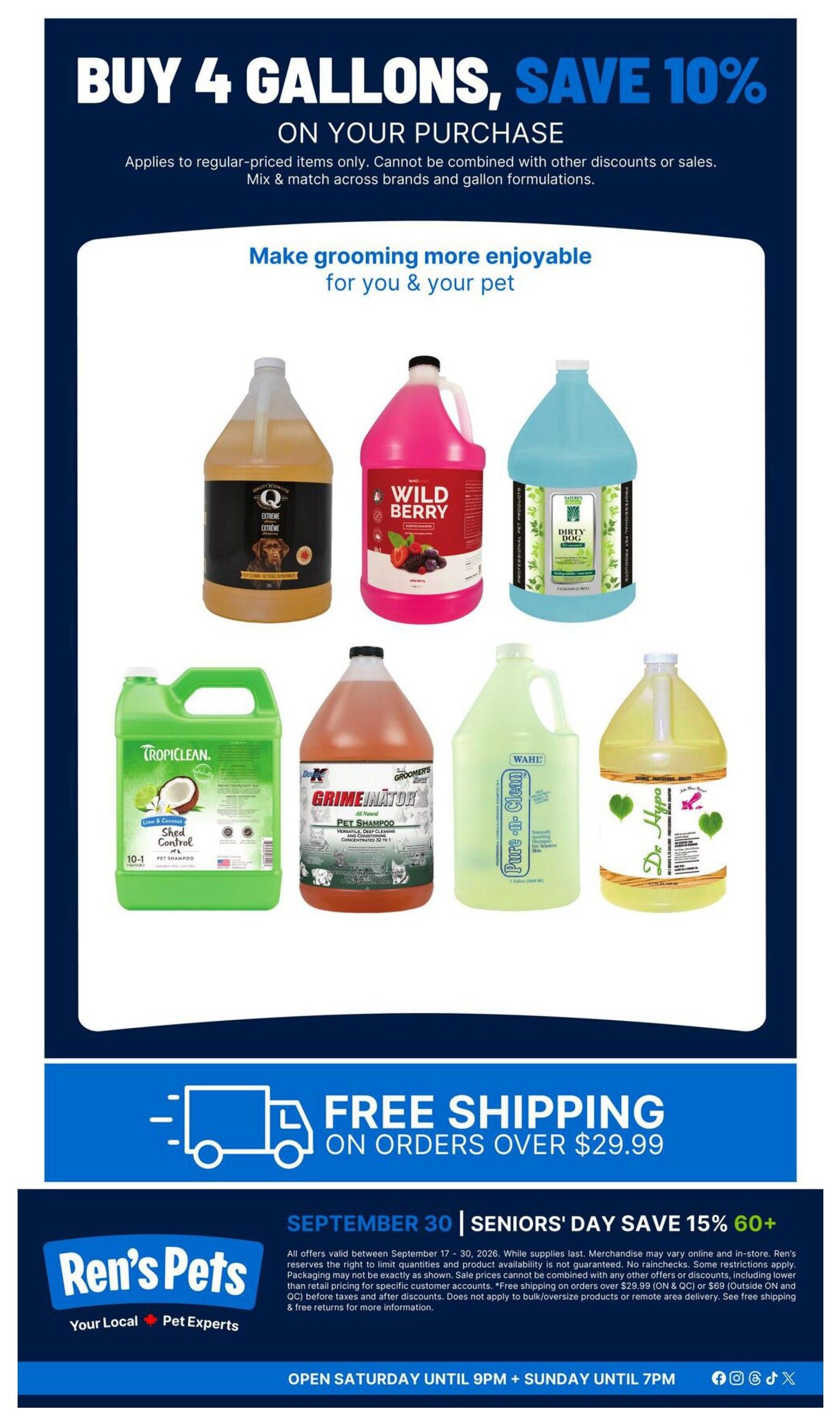 Ren's Pets Pet Professional Flyer September 17 to 30