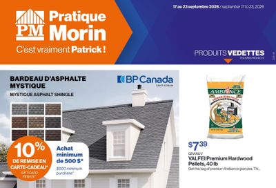 Patrick Morin Flyer September 17 to 23