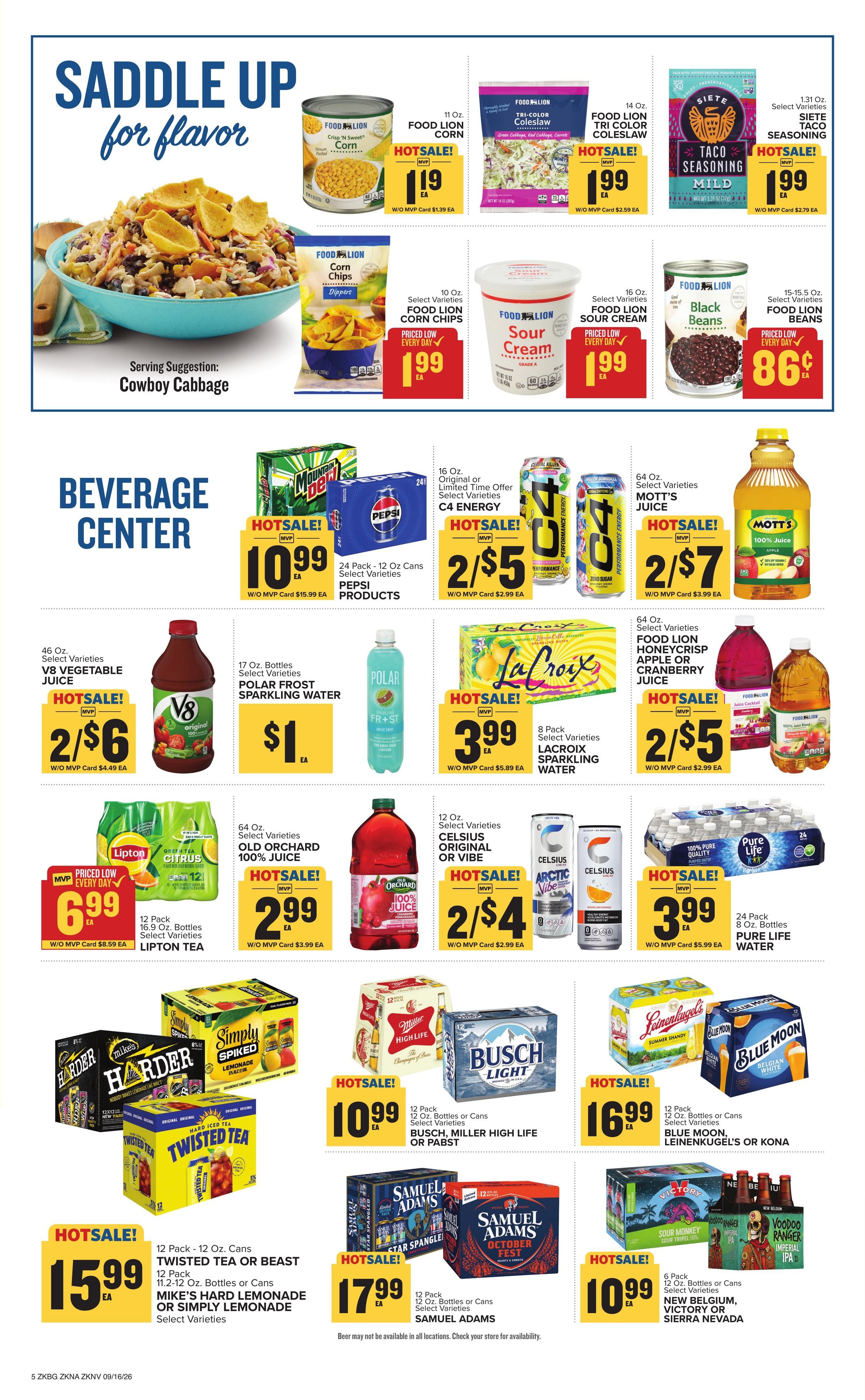 Food Lion (Hopkinsville Area, KY) Weekly Ad September 16 - 22, 2026